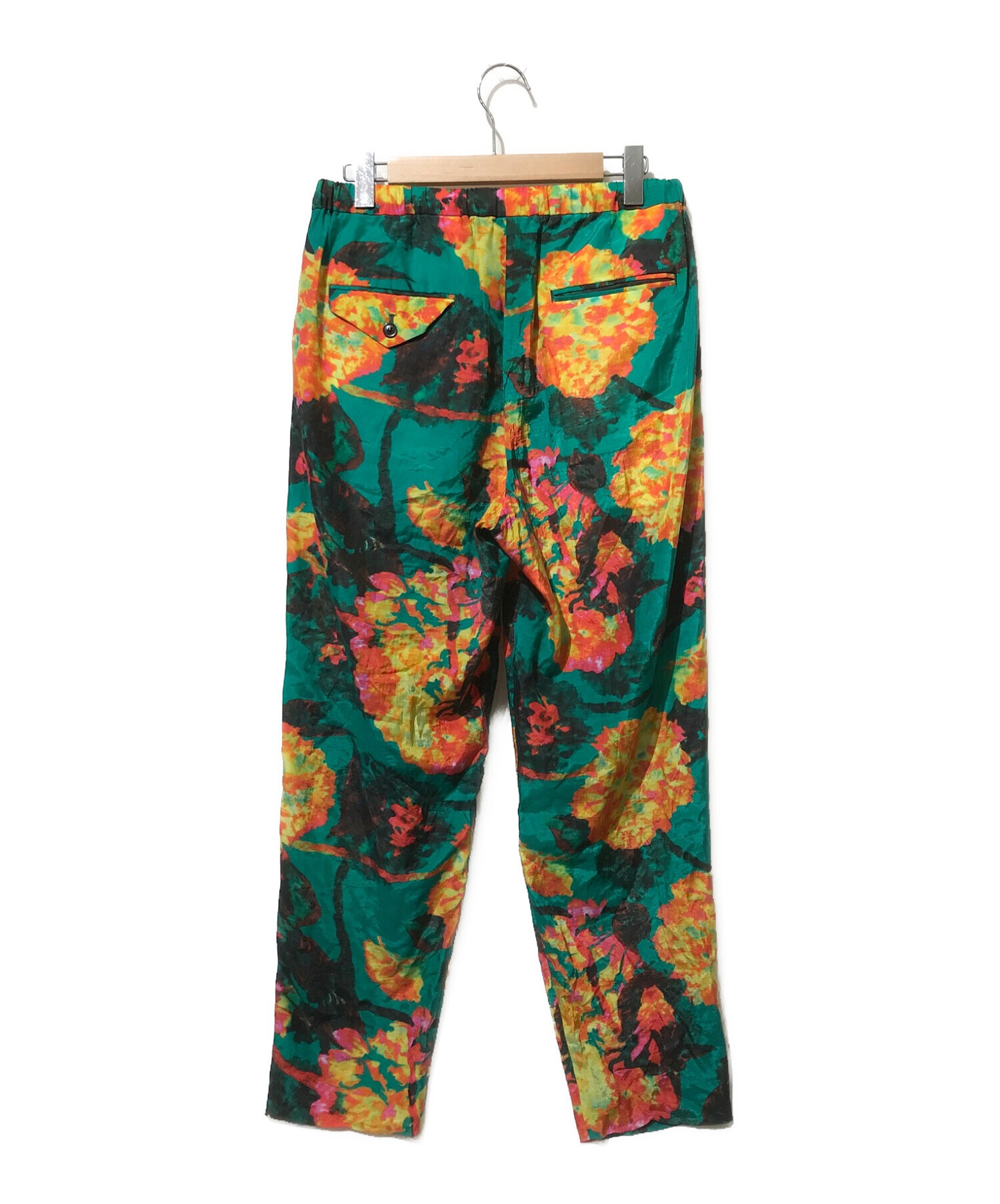 TOGA VIRILIS (トーガ ビリリース) Cupra cotton print pants グリーン×オレンジ サイズ:46