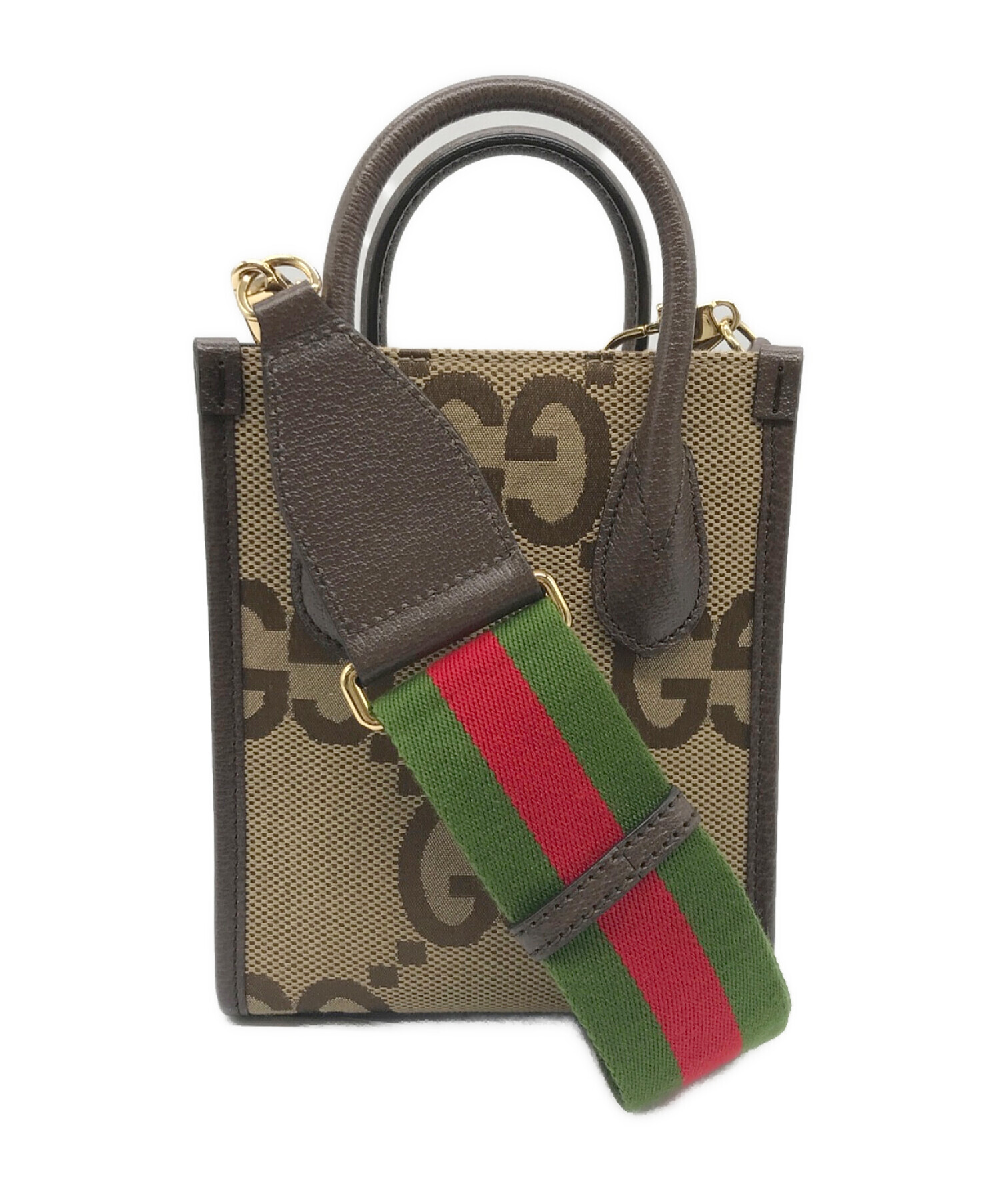 GUCCI (グッチ) ジャンボGG ミニ トートバッグ ブラウン