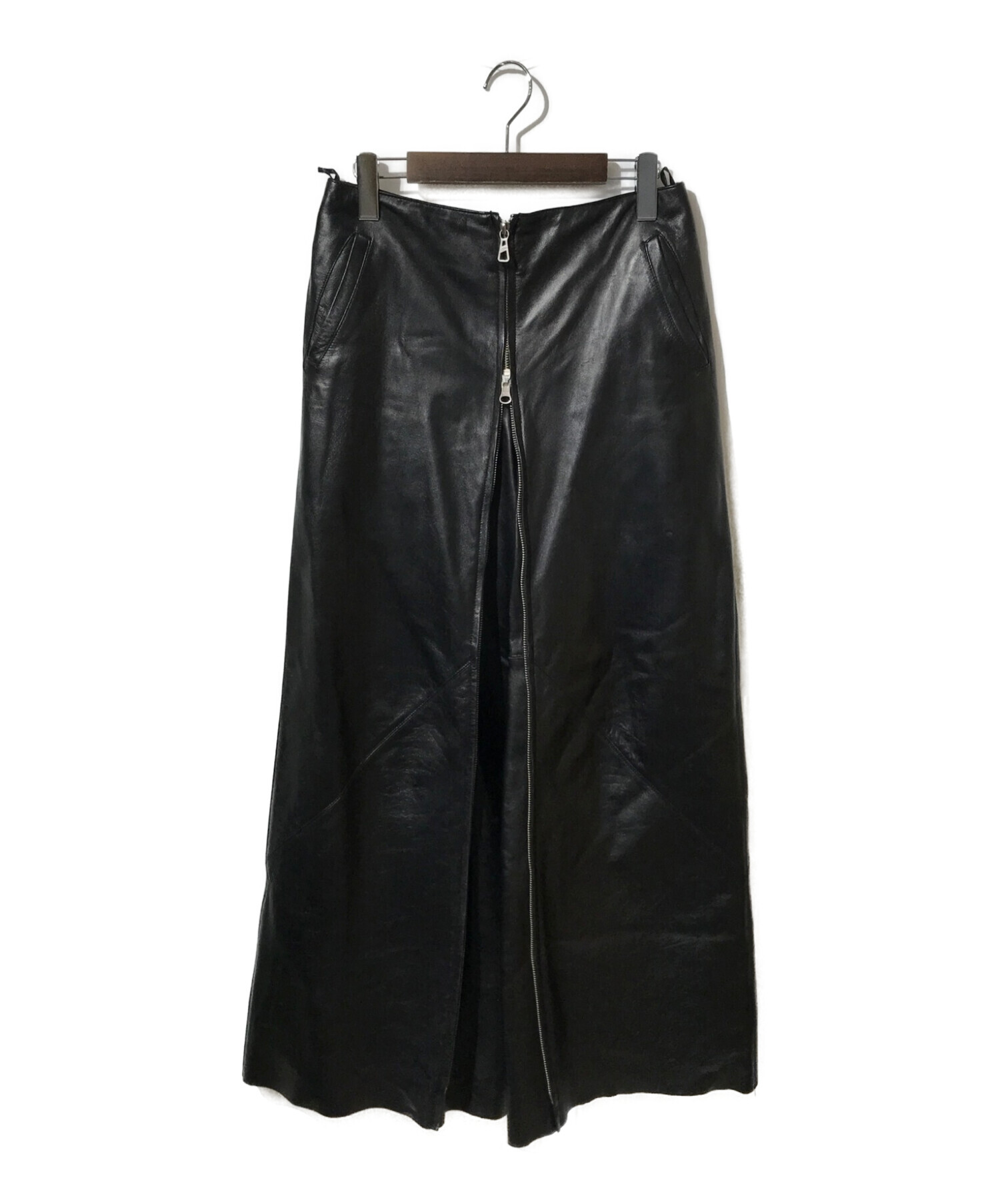 Jean Paul Gaultier FEMME (ジャンポールゴルチェフェム) 2WAYレザーパンツスカート ブラック サイズ:40