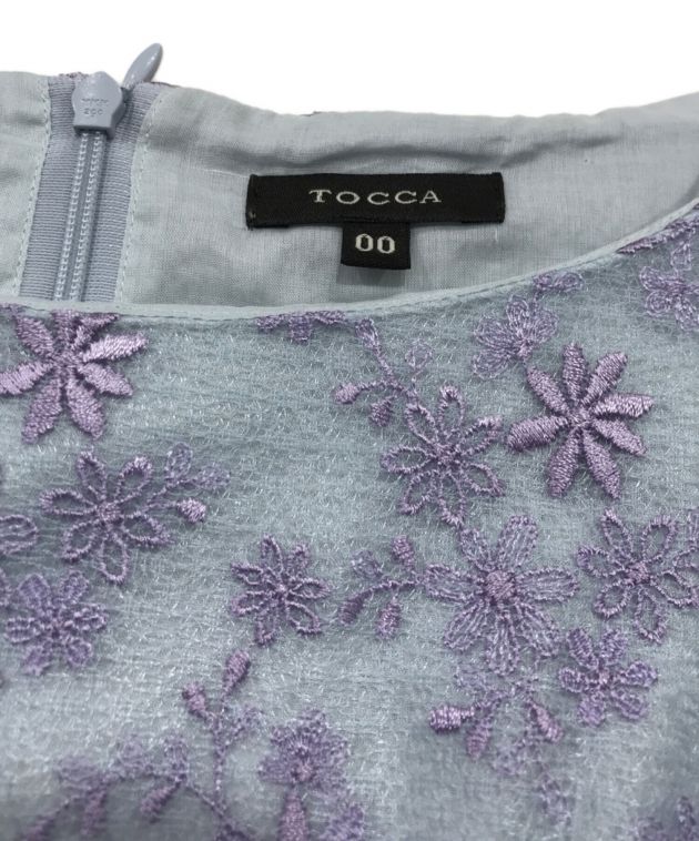 TOCCA (トッカ) フラワー刺繍ワンピース ブルー×パープル サイズ:00