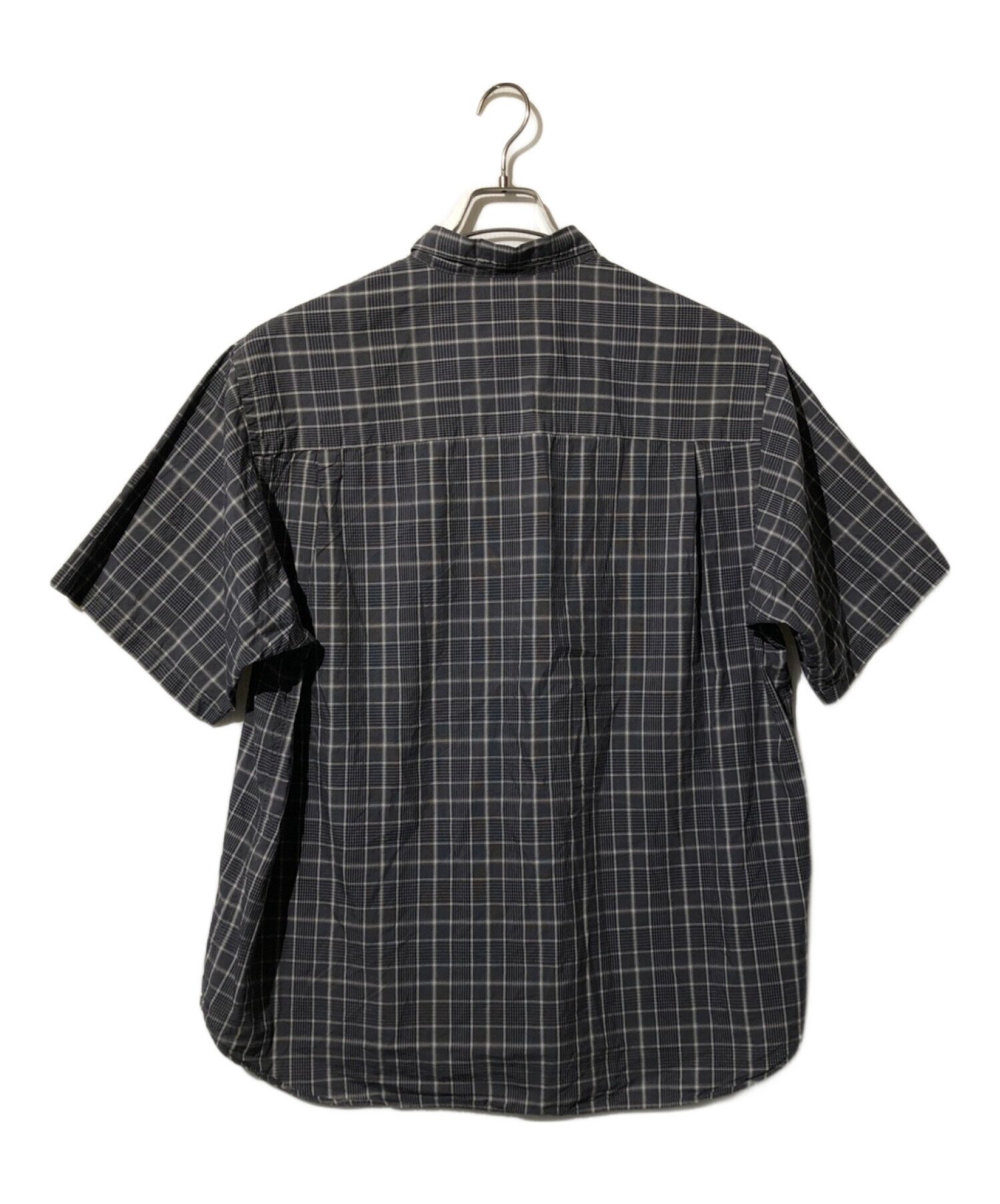 STEVEN ALAN (スティーブンアラン) C/S/L CHECK REGULAR COLLAR SHORT SLEEVE  SHIRT/8116-149-0321 グレー サイズ:XL