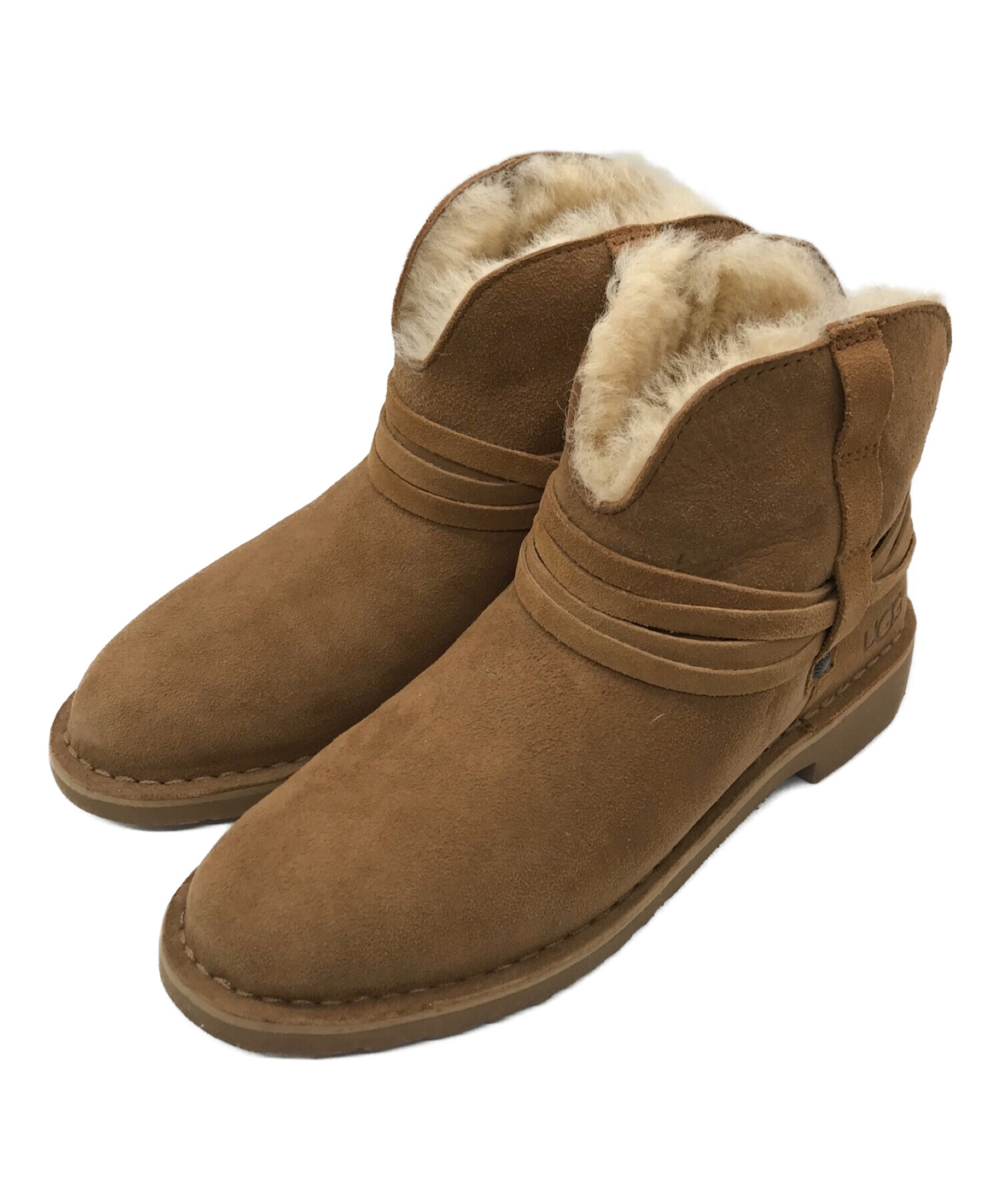 UGG (アグ) PASQUAL ストラップショートブーツ ブラウン サイズ:US7/UK5/EU38