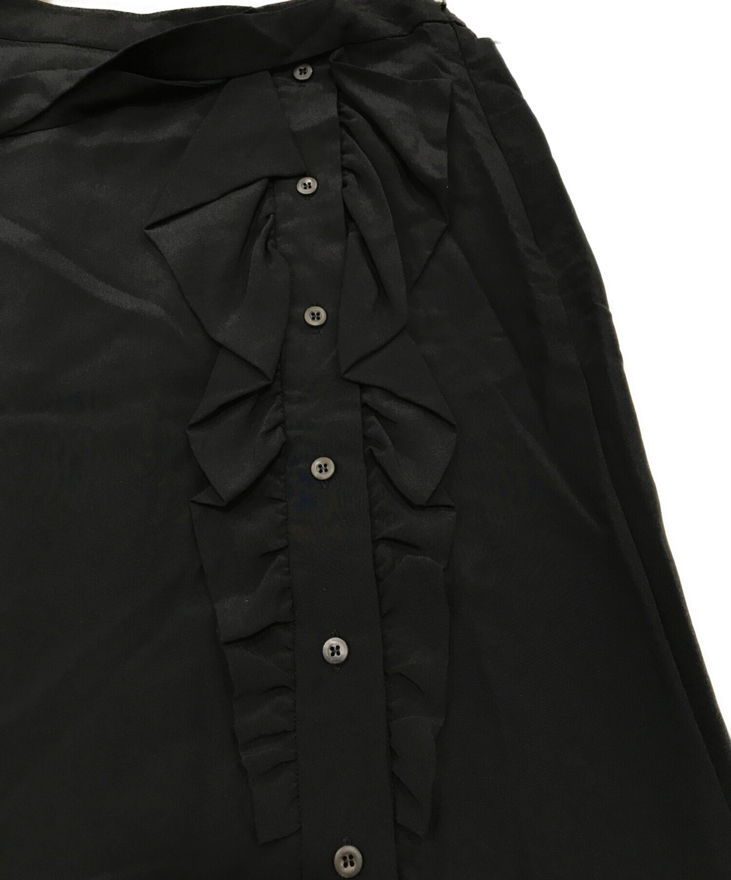 PRADA (プラダ) フリルシルクスカート ブラック サイズ:40
