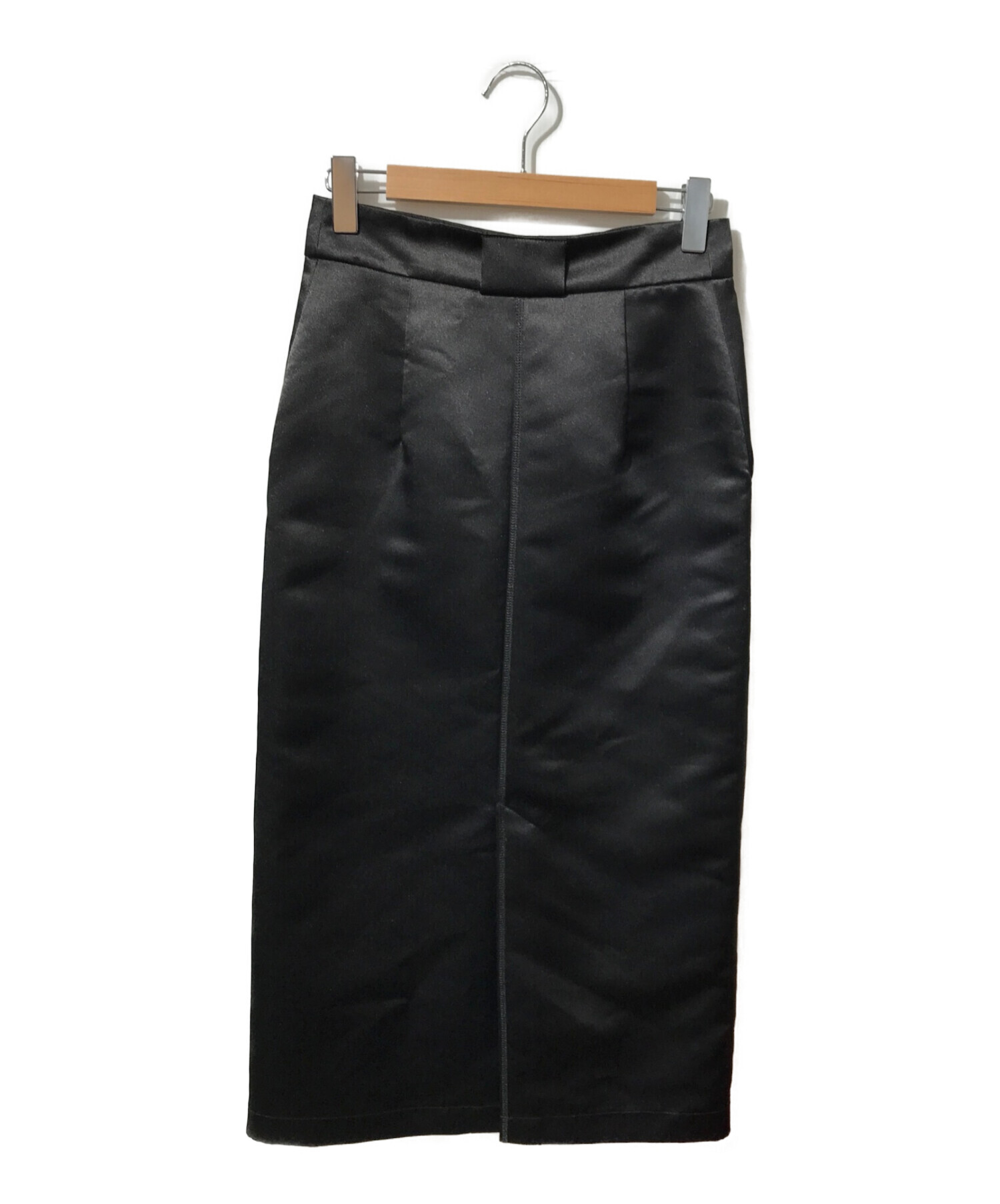 Demi-Luxe Beams (デミルクス ビームス) グロスサテン タイトスカート.M ブラック サイズ:36 未使用品