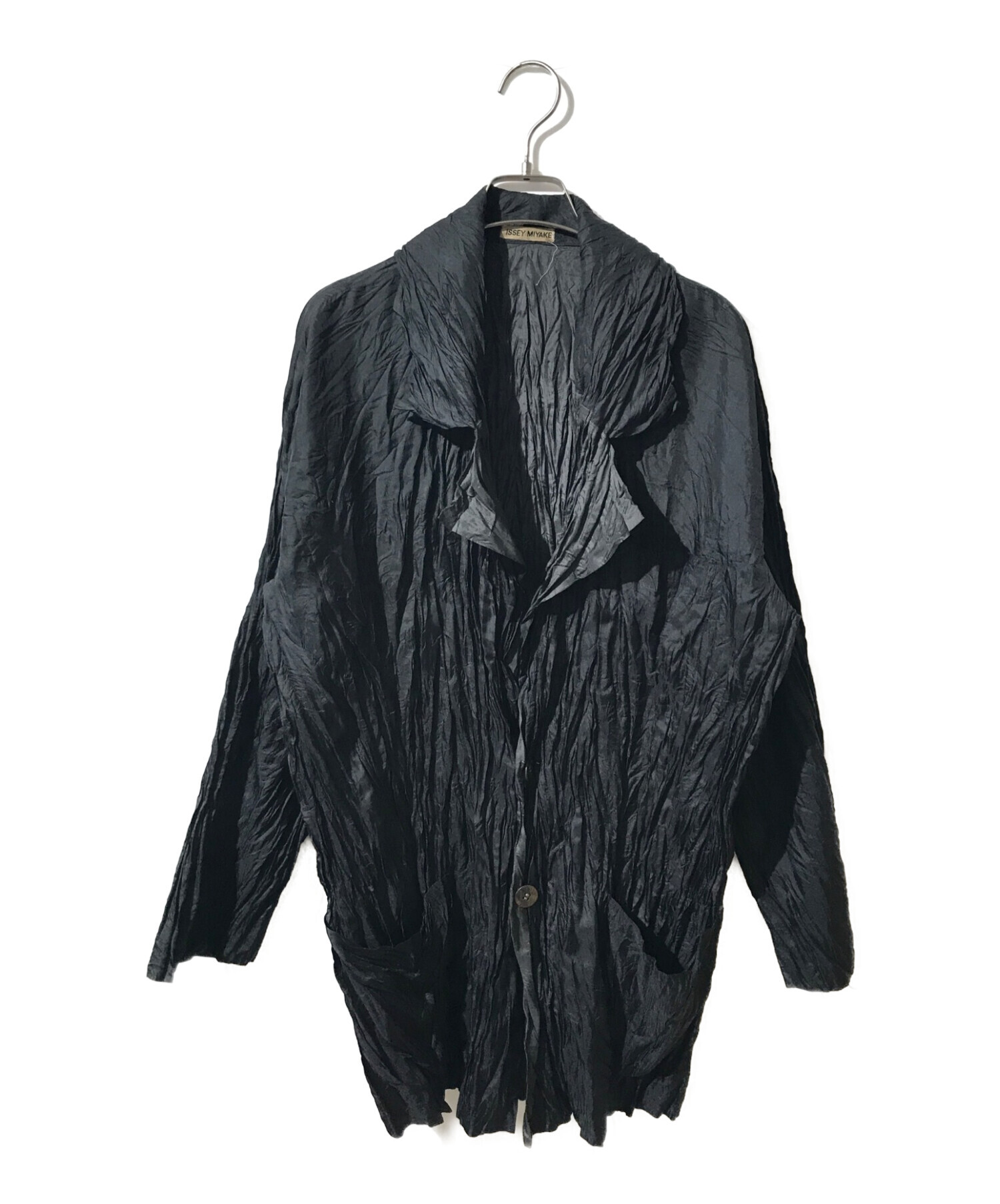 ISSEY MIYAKE (イッセイミヤケ) プリーツジャケット ブラック サイズ:M