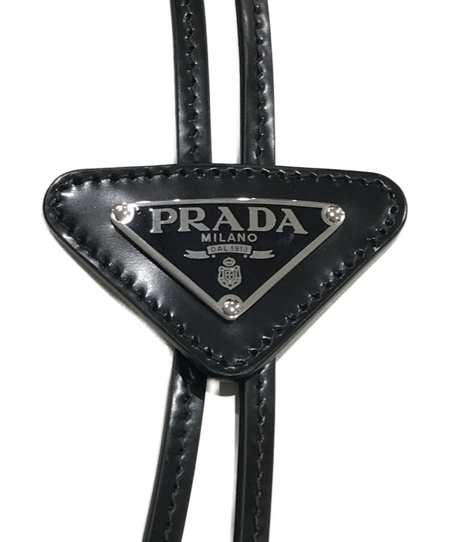 中古・古着通販】PRADA (プラダ) 三角プレートループタイ ブラック