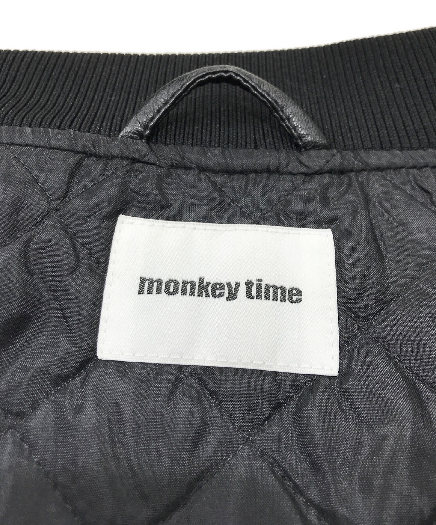 MONKEY TIME (モンキータイム) FAUX LTHR ZIP VEST ブラック サイズ:M