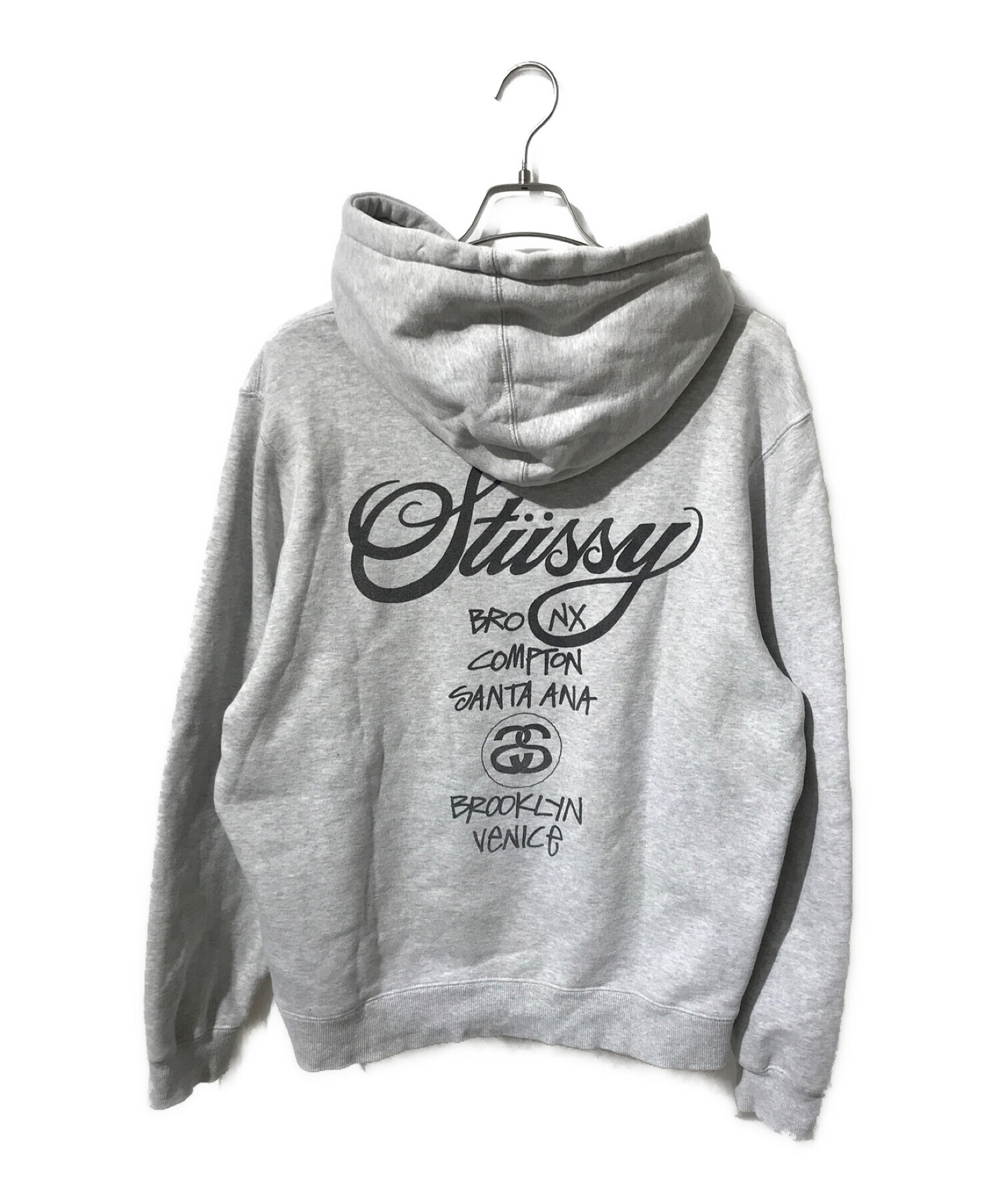 stussy (ステューシー) パーカー ライトグレー サイズ:M