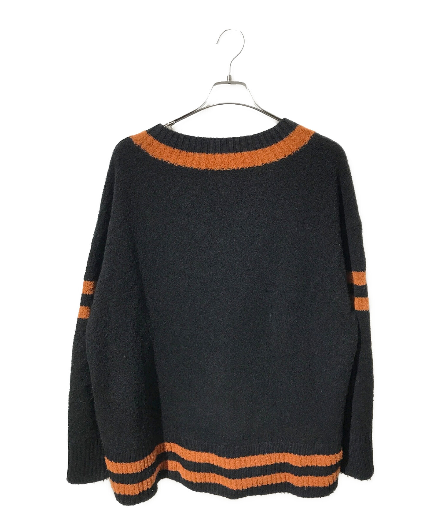 中古・古着通販】jieda (ジエダ) OVER V-NECK KNIT ブラック サイズ:2