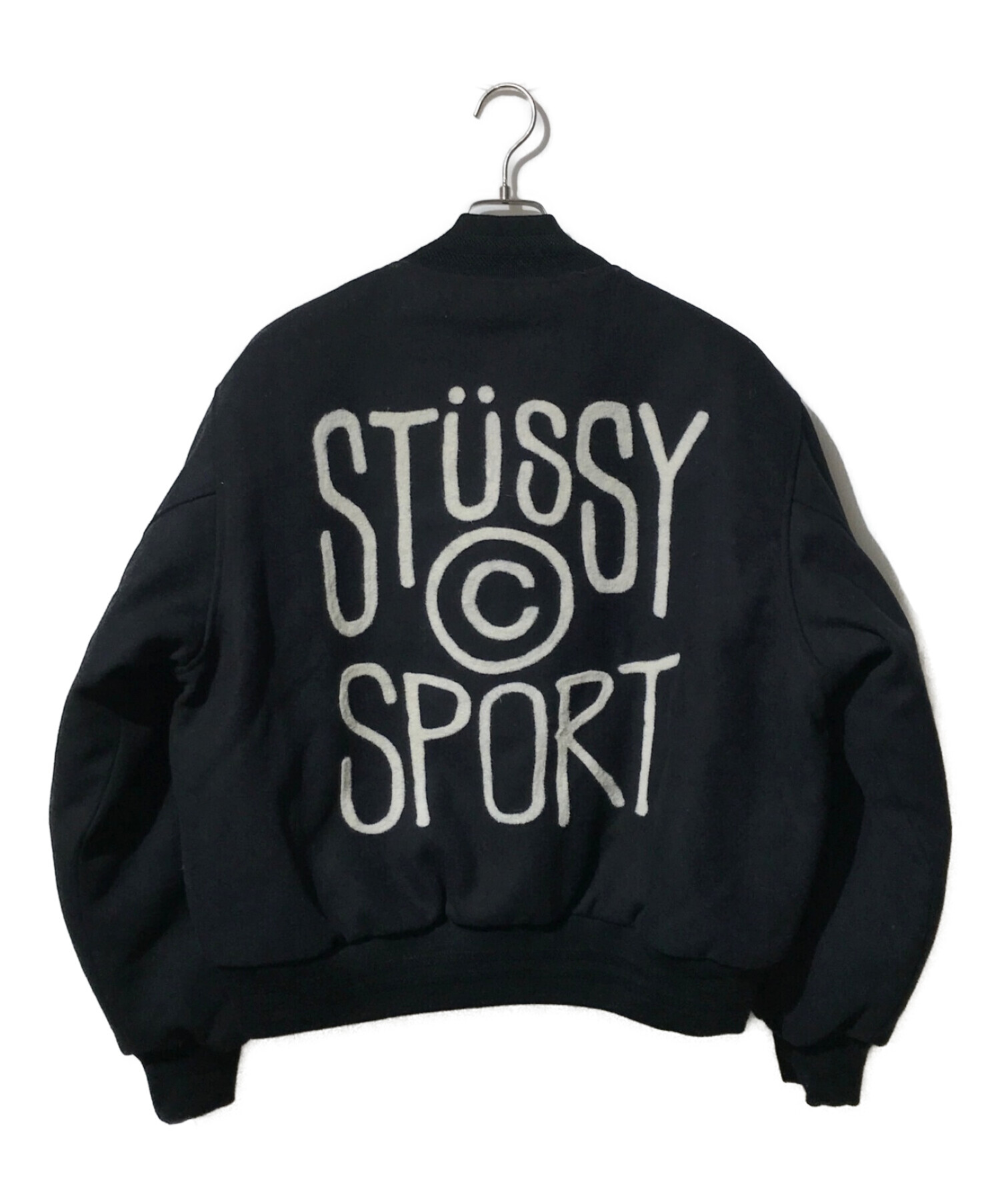 stussy (ステューシー) SPORT MELTON VARSITY JACKET ブラック サイズ:M