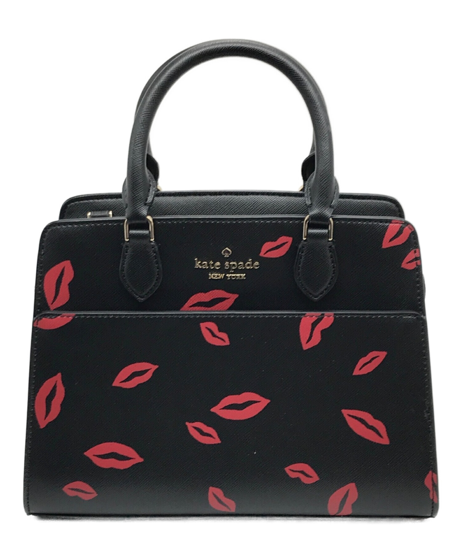 Kate Spade (ケイトスペード) Madison Lip Toss Small Satchel レッド×ブラック