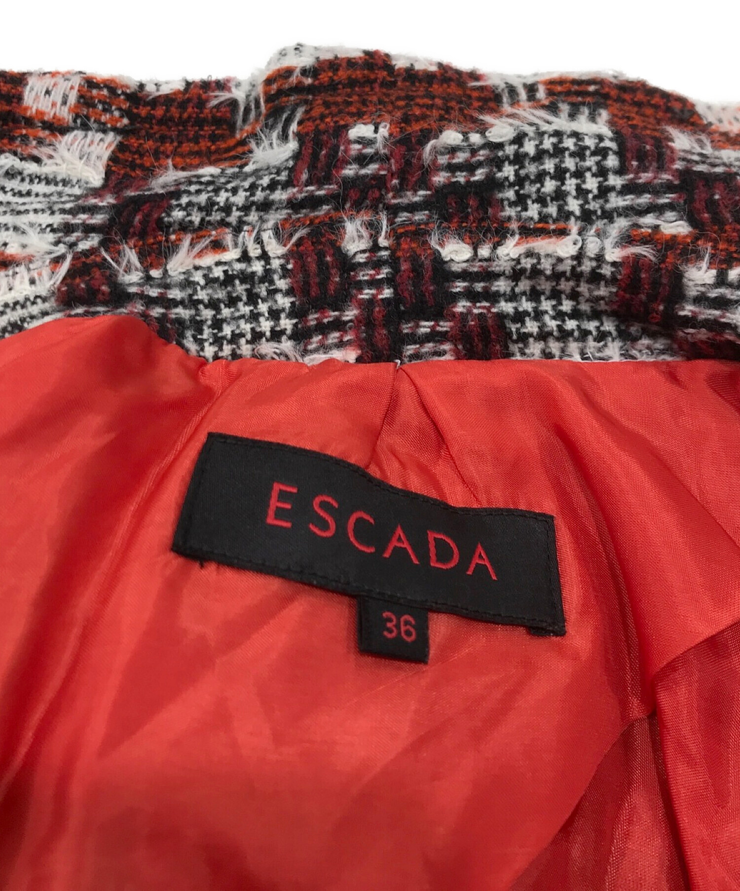 ESCADA (エスカーダ) ツイードジャケット レッド サイズ:36