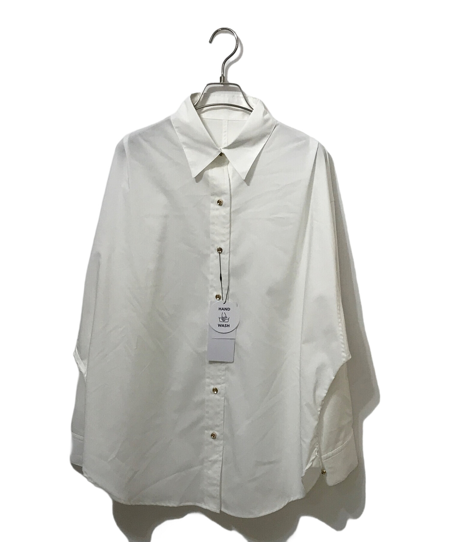 Loungedress (ラウンジドレス) ライトサテンBIGシャツ ホワイト サイズ:Free
