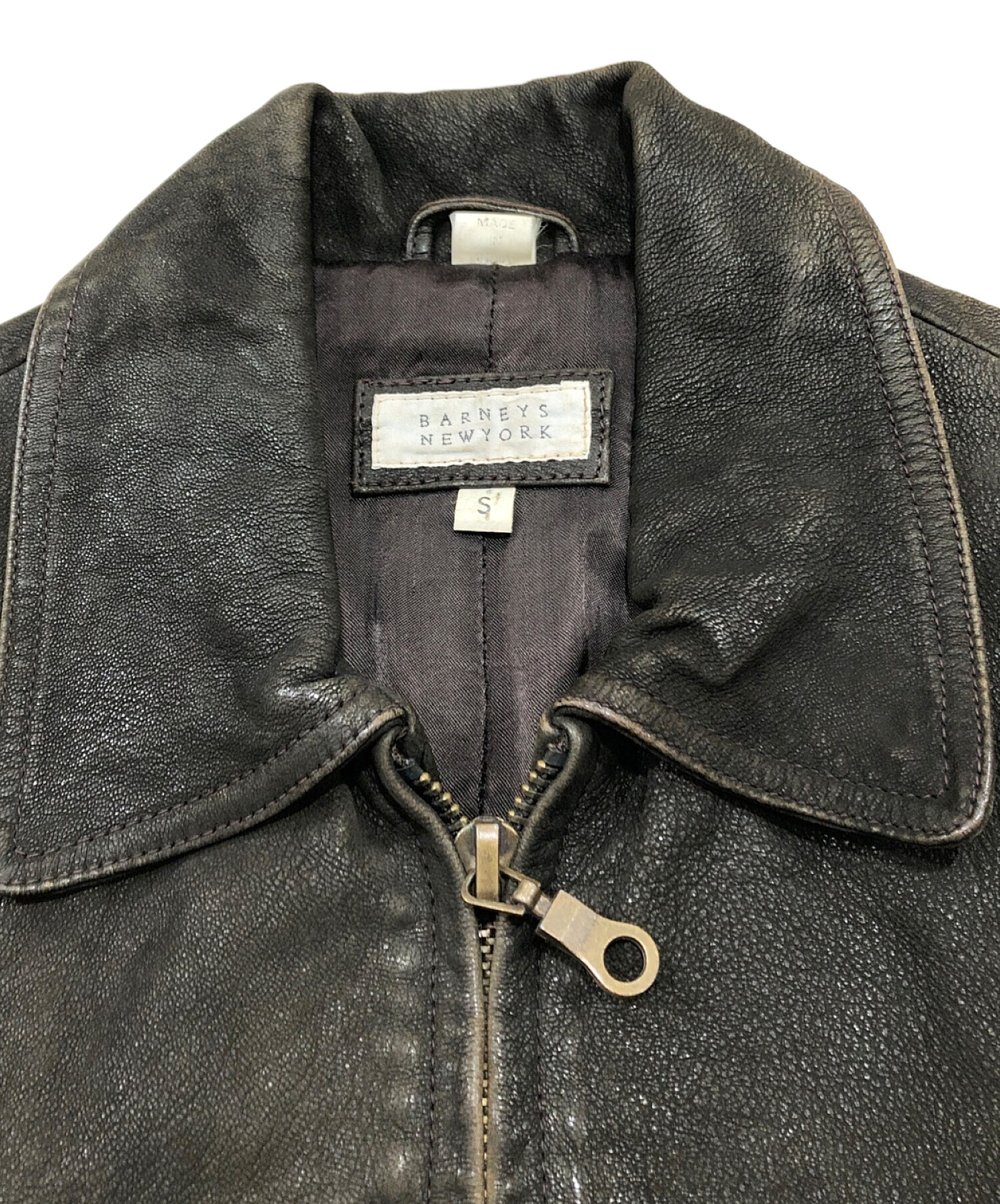 中古・古着通販】BARNEYS NEWYORK (バーニーズ・ニューヨーク) レザージャケット ブラウン サイズ:S｜ブランド・古着通販  トレファク公式【TREFAC FASHION】スマホサイト