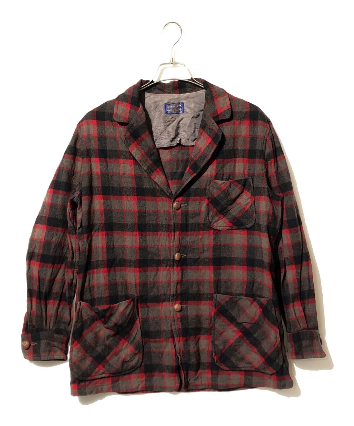 中古・古着通販】PENDLETON (ペンドルトン) 50s チェックウールジャケット レッド サイズ:M｜ブランド・古着通販  トレファク公式【TREFAC FASHION】スマホサイト