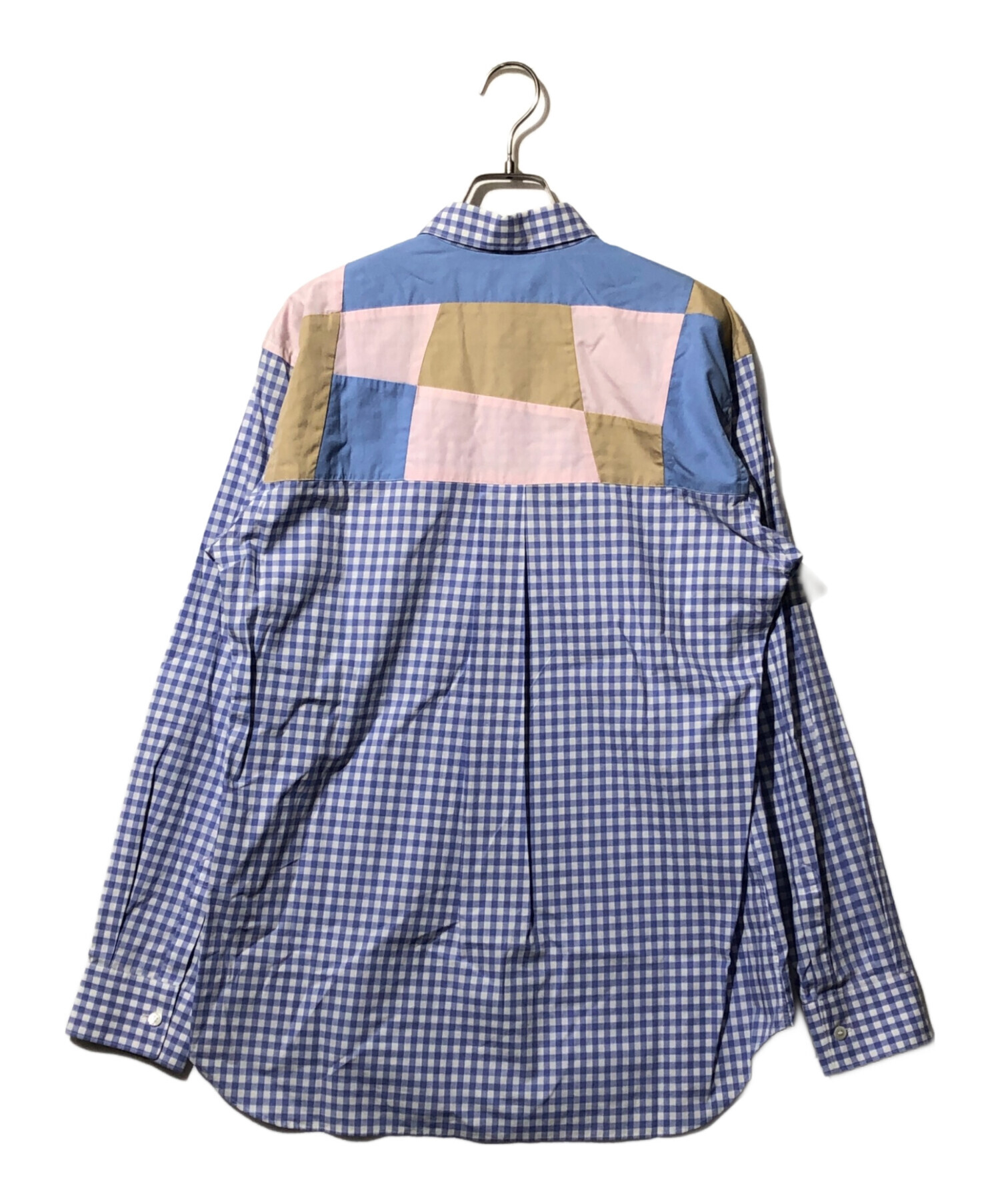 COMME des GARCONS SHIRT (コムデギャルソンシャツ) パッチワークギンガムチェックシャツ ブルー サイズ:S