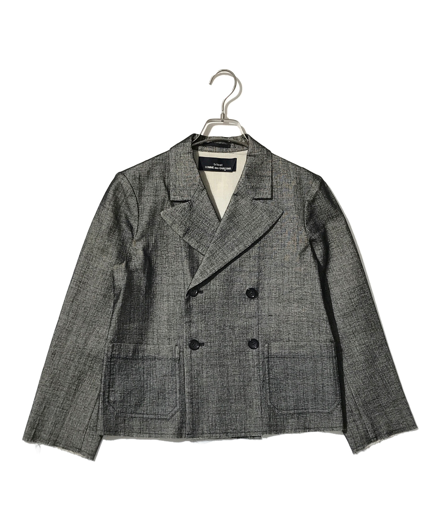 中古・古着通販】tricot COMME des GARCONS (トリココムデギャルソン) ダブルテーラードジャケット グレー  サイズ:表記なし｜ブランド・古着通販 トレファク公式【TREFAC FASHION】スマホサイト