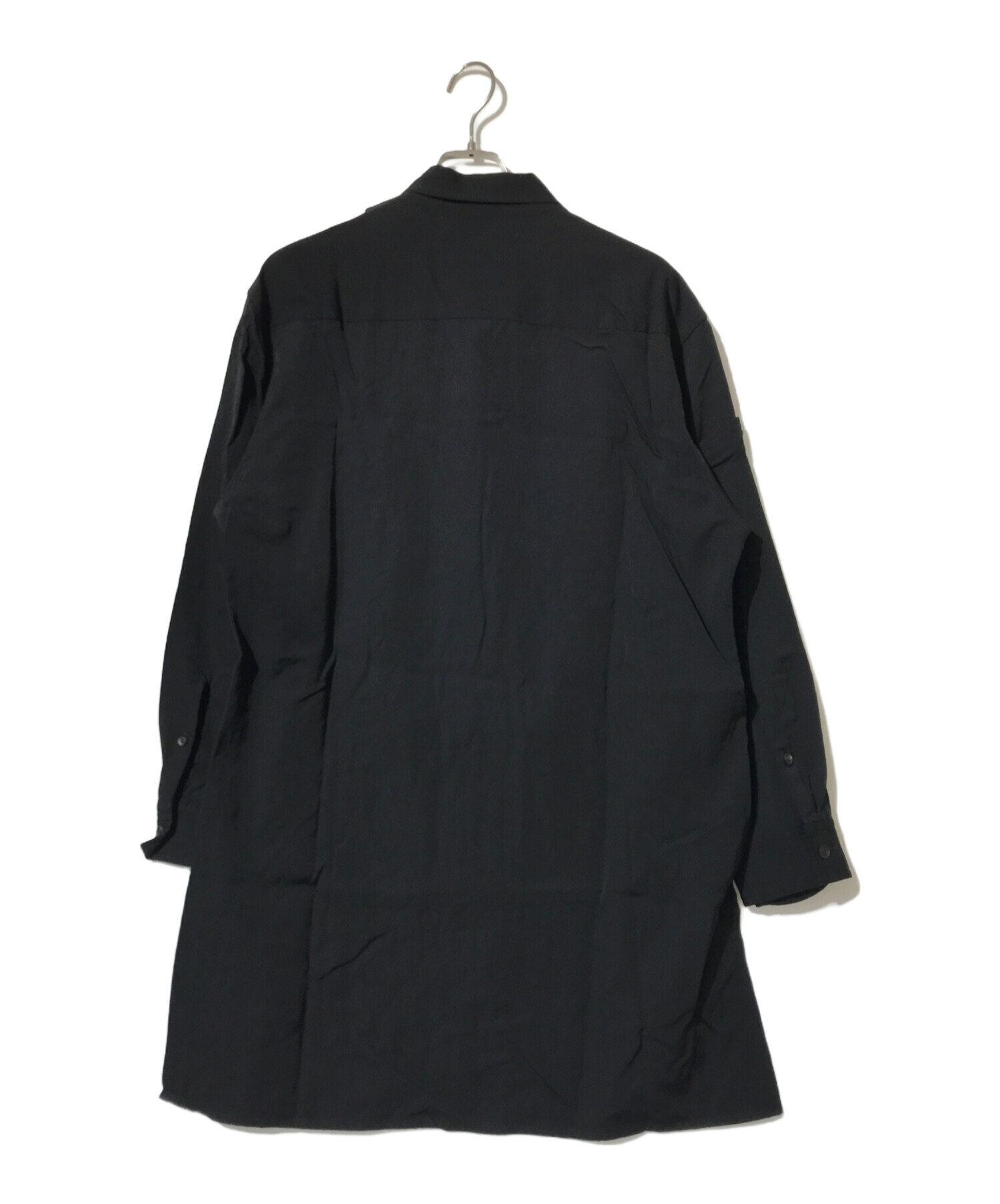 中古・古着通販】Yohji Yamamoto pour homme (ヨウジヤマモト プールオム) ウールギャバデタッチャブルロングシャツ ブラック  サイズ:2｜ブランド・古着通販 トレファク公式【TREFAC FASHION】スマホサイト