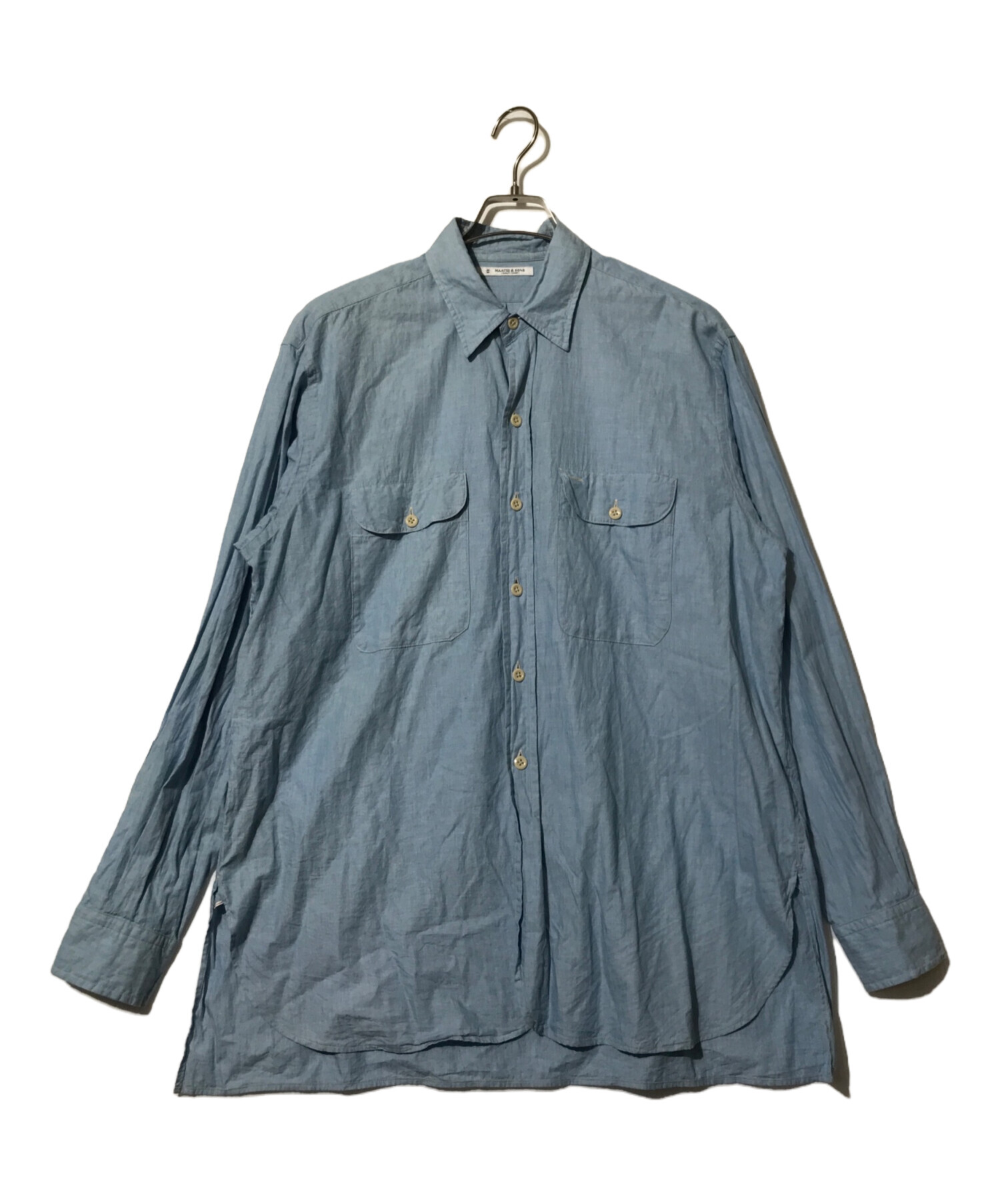 MAATEE&SONS (マーティーアンドサンズ) SHAMBRAY WORK SHIRTS インディゴ サイズ:3