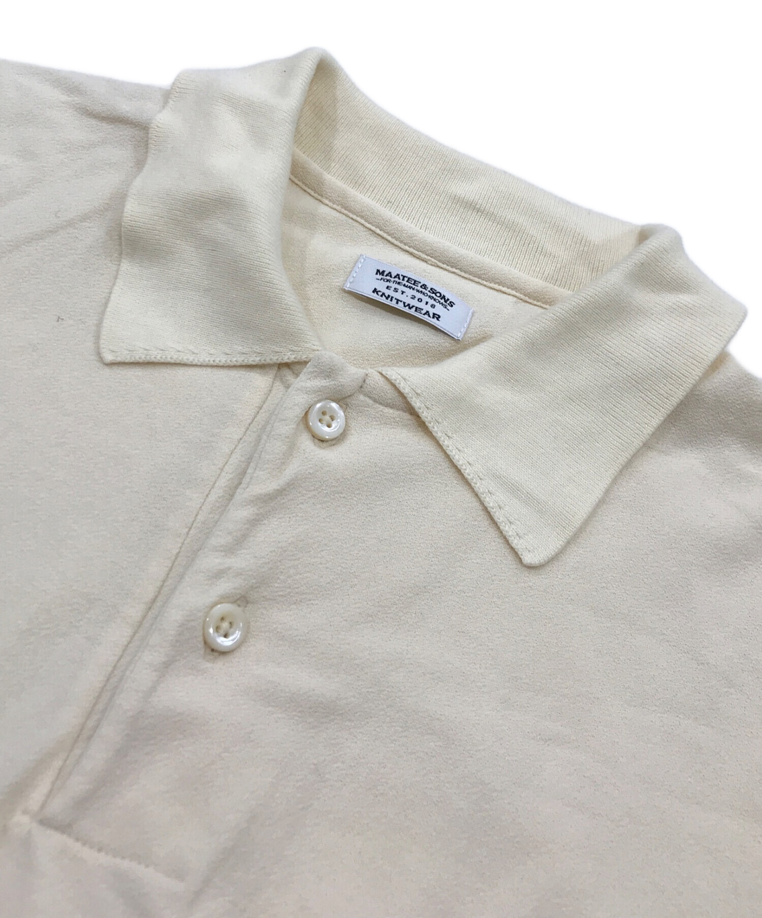 中古・古着通販】MAATEE&SONS (マーティーアンドサンズ) 強撚POLO ポロシャツ アイボリー サイズ:4｜ブランド・古着通販  トレファク公式【TREFAC FASHION】スマホサイト