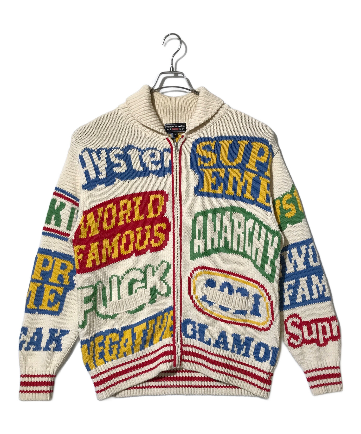 中古・古着通販】Hysteric Glamour (ヒステリックグラマー) SUPREME (シュプリーム) LOGOS ZIP UP SWEATWR  JK アイボリー サイズ:M｜ブランド・古着通販 トレファク公式【TREFAC FASHION】スマホサイト