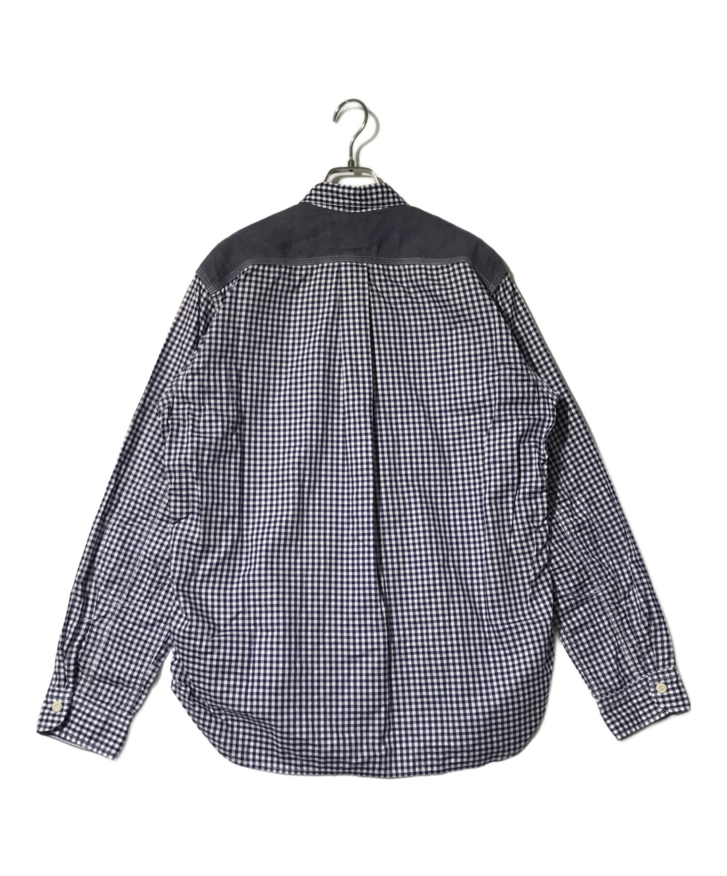 COMME des GARCONS JUNYA WATANABE MAN (コム デ ギャルソン ジュンヤ ワタナベ マン) 切替チェックシャツ  ブルー サイズ:L