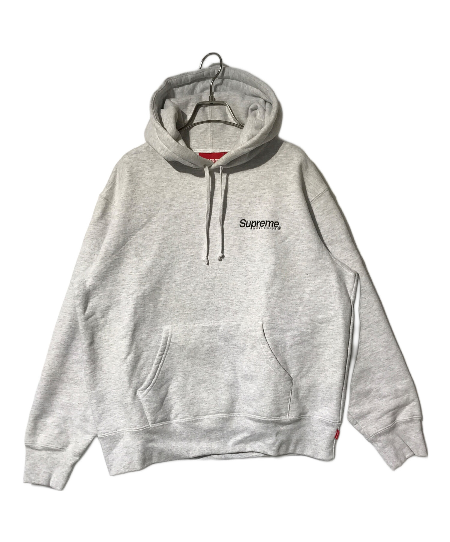 Supreme (シュプリーム) WORLDWIDE HOODED SWEATSHIRT ライトグレー サイズ:S