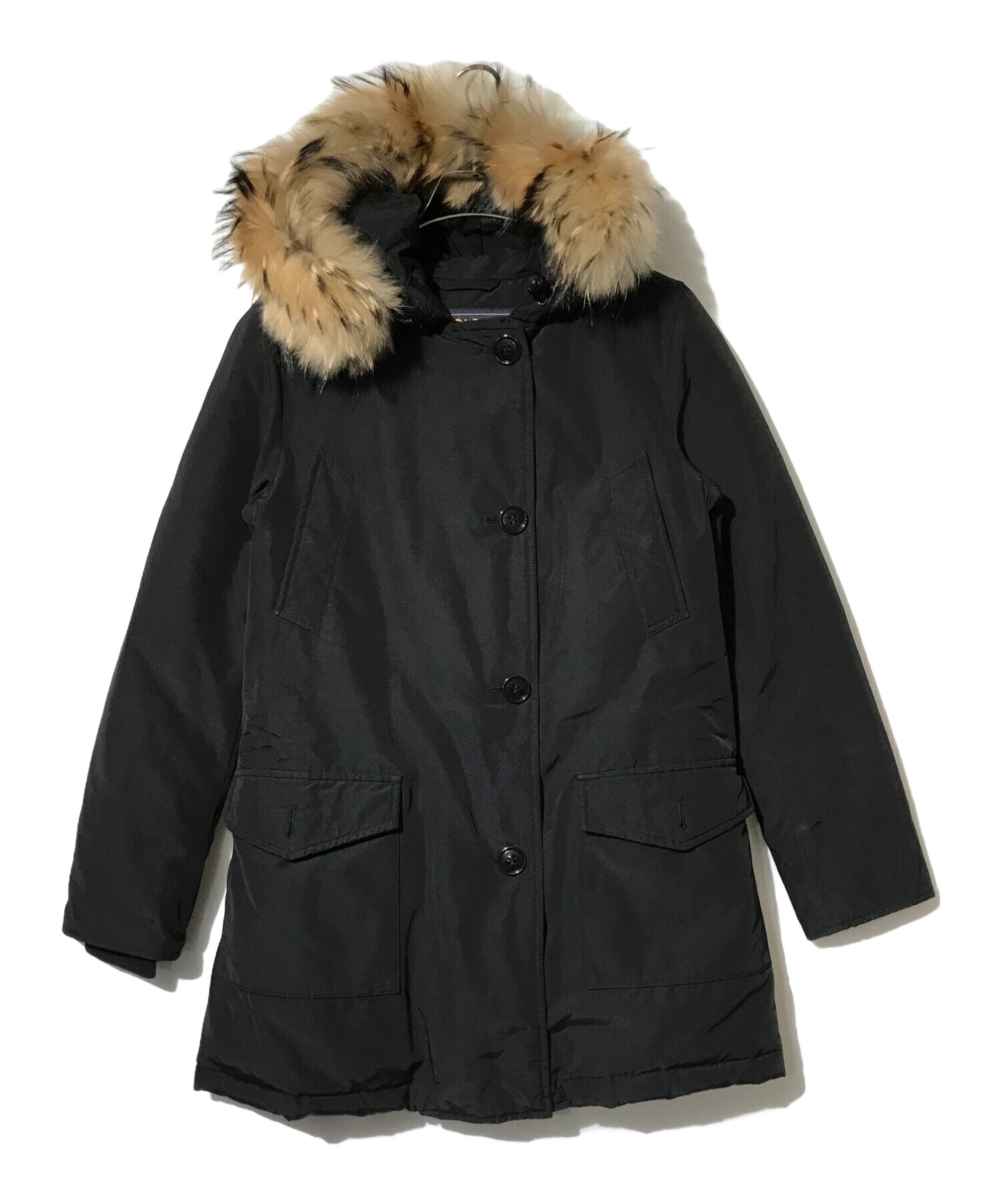 WOOLRICH (ウールリッチ) ファー付ダウンジャケット ブラック サイズ:XS