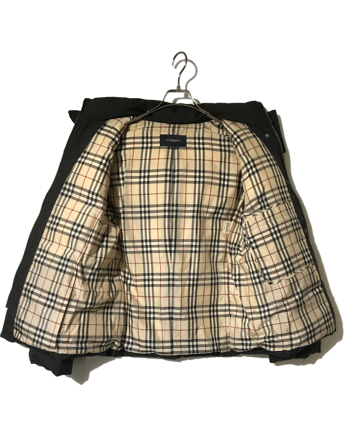 中古・古着通販】BURBERRY LONDON (バーバリーロンドン) 裏地ノヴァチェックフォックスファー付ダウンジャケット ブラック  サイズ:40｜ブランド・古着通販 トレファク公式【TREFAC FASHION】スマホサイト