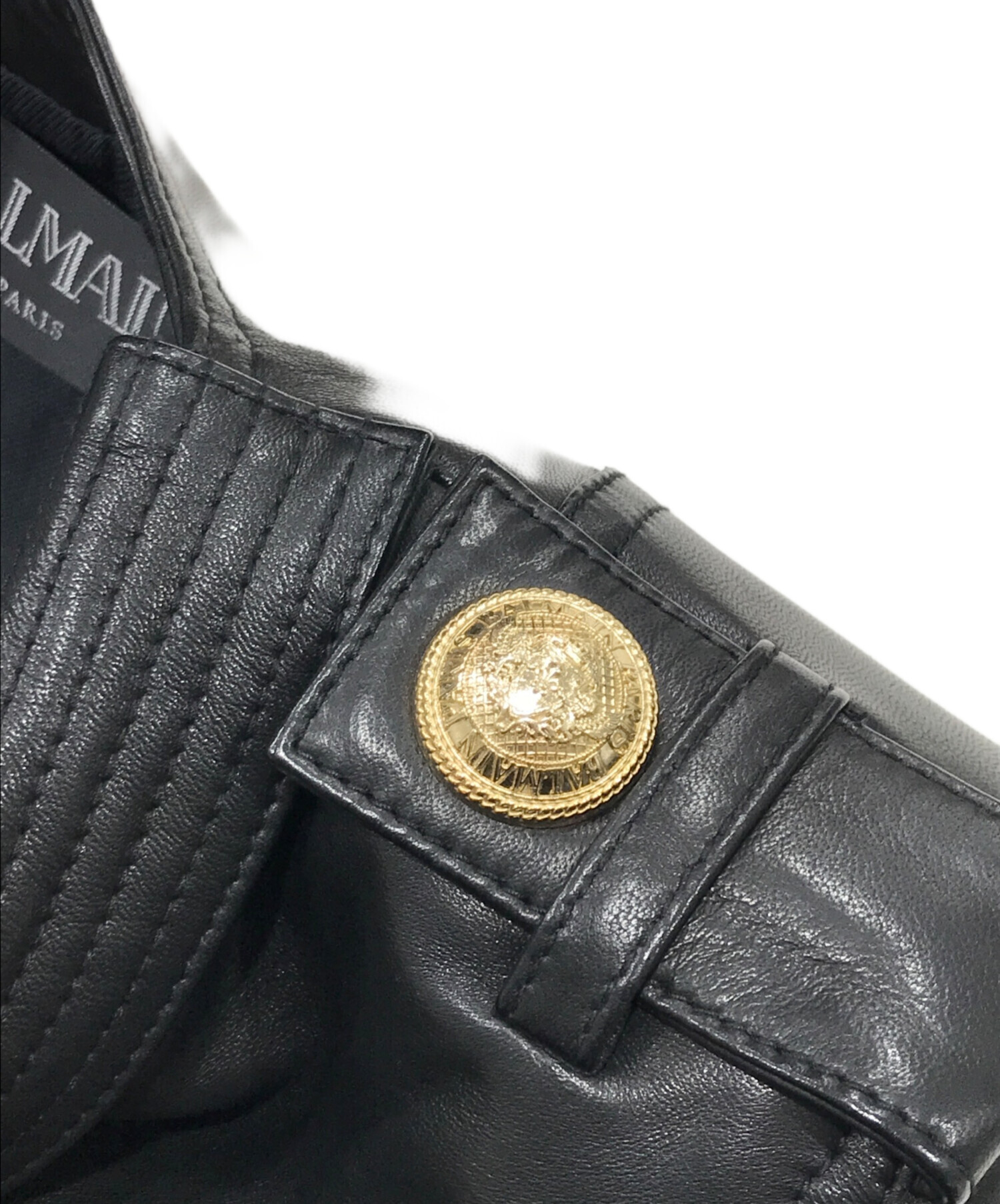 中古・古着通販】BALMAIN (バルマン) クロップドレザーモトジャケット ブラック サイズ:34｜ブランド・古着通販 トレファク公式【TREFAC  FASHION】スマホサイト