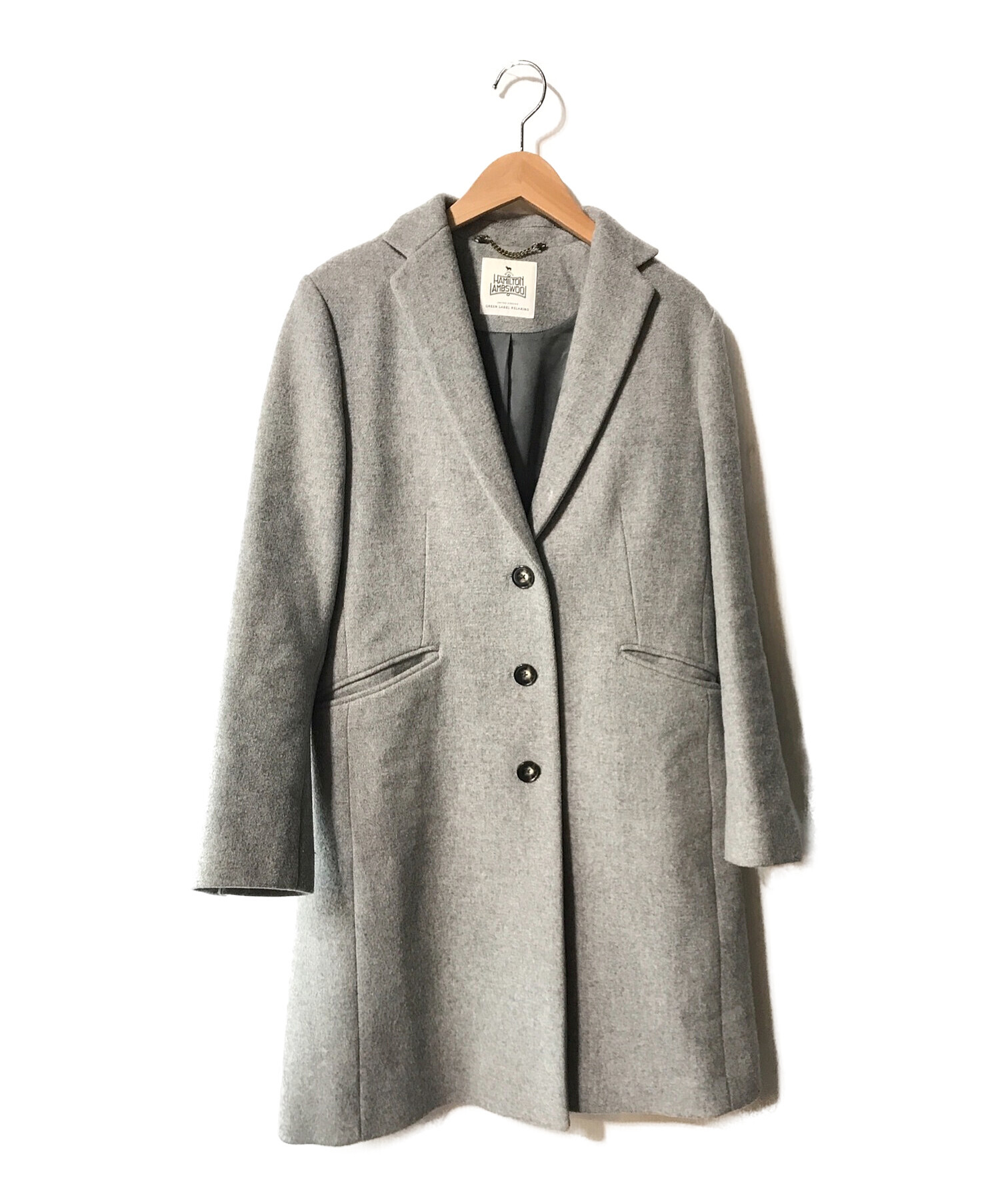 green label relaxing (グリーンレーベルリラクシング) HAMILTON LAMB WOOL チェスターコート グレー サイズ:M