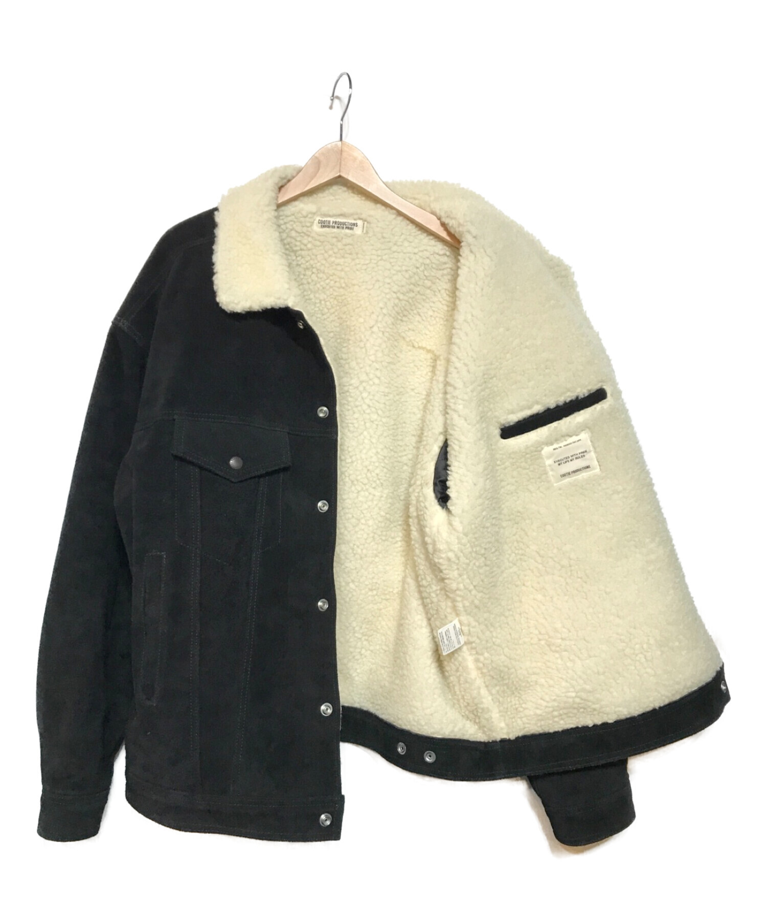 COOTIE PRODUCTIONS (クーティープロダクツ) Suede Boa Track Jacket ブラック サイズ:XL