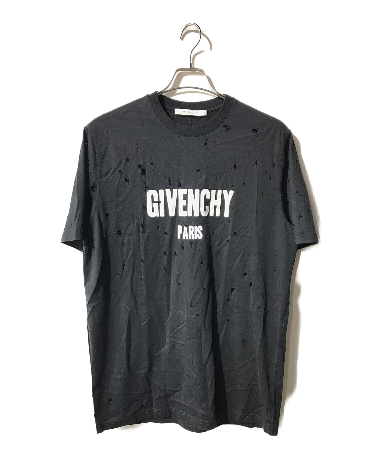 Tシャツ/カットソー(半袖/袖なし)ジバンシー　GIVENCHY デストロイ　クラッシュ　ダメージ　ロゴTシャツ