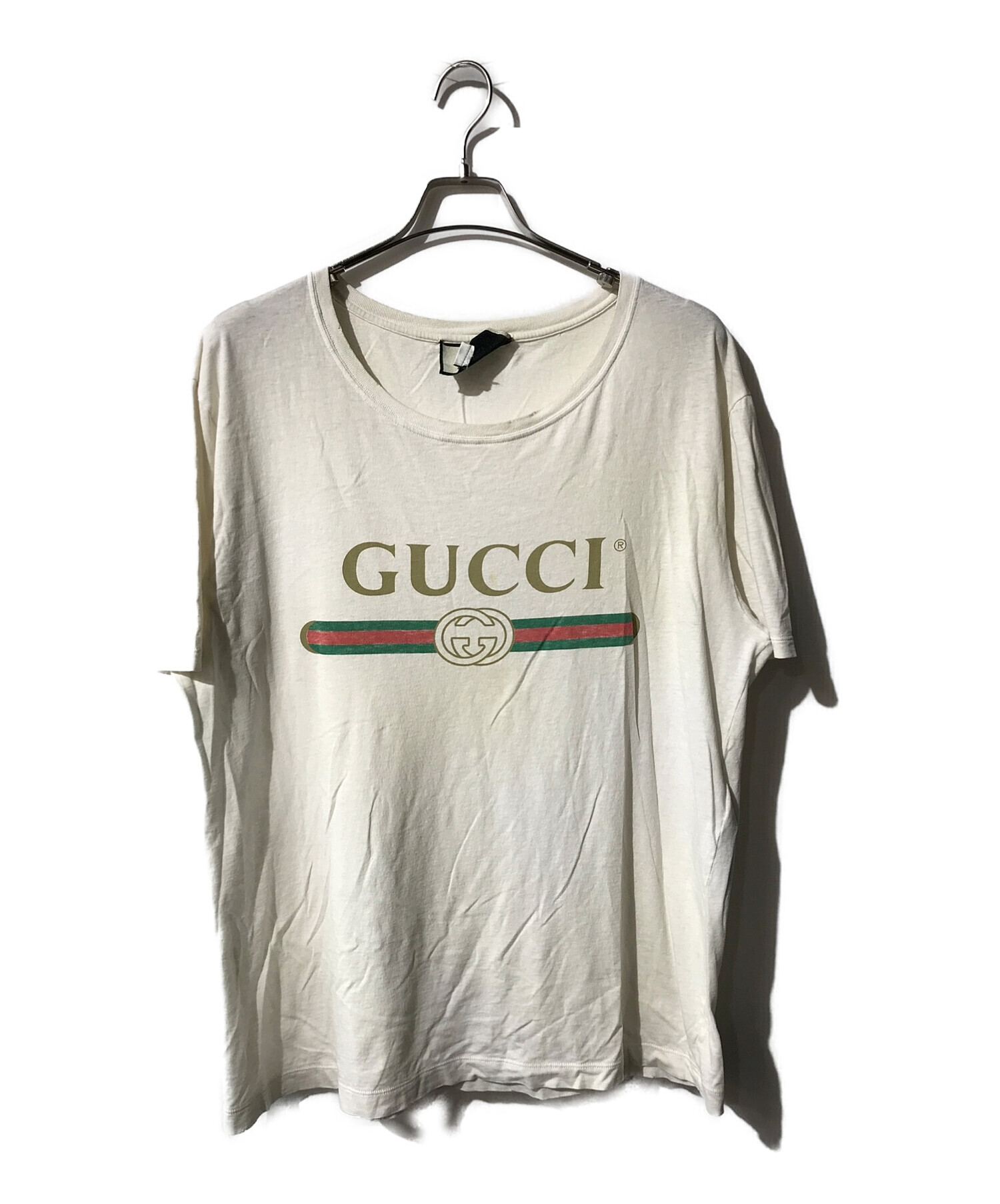 中古・古着通販】GUCCI (グッチ) ロゴウォッシュドオーバーサイズT