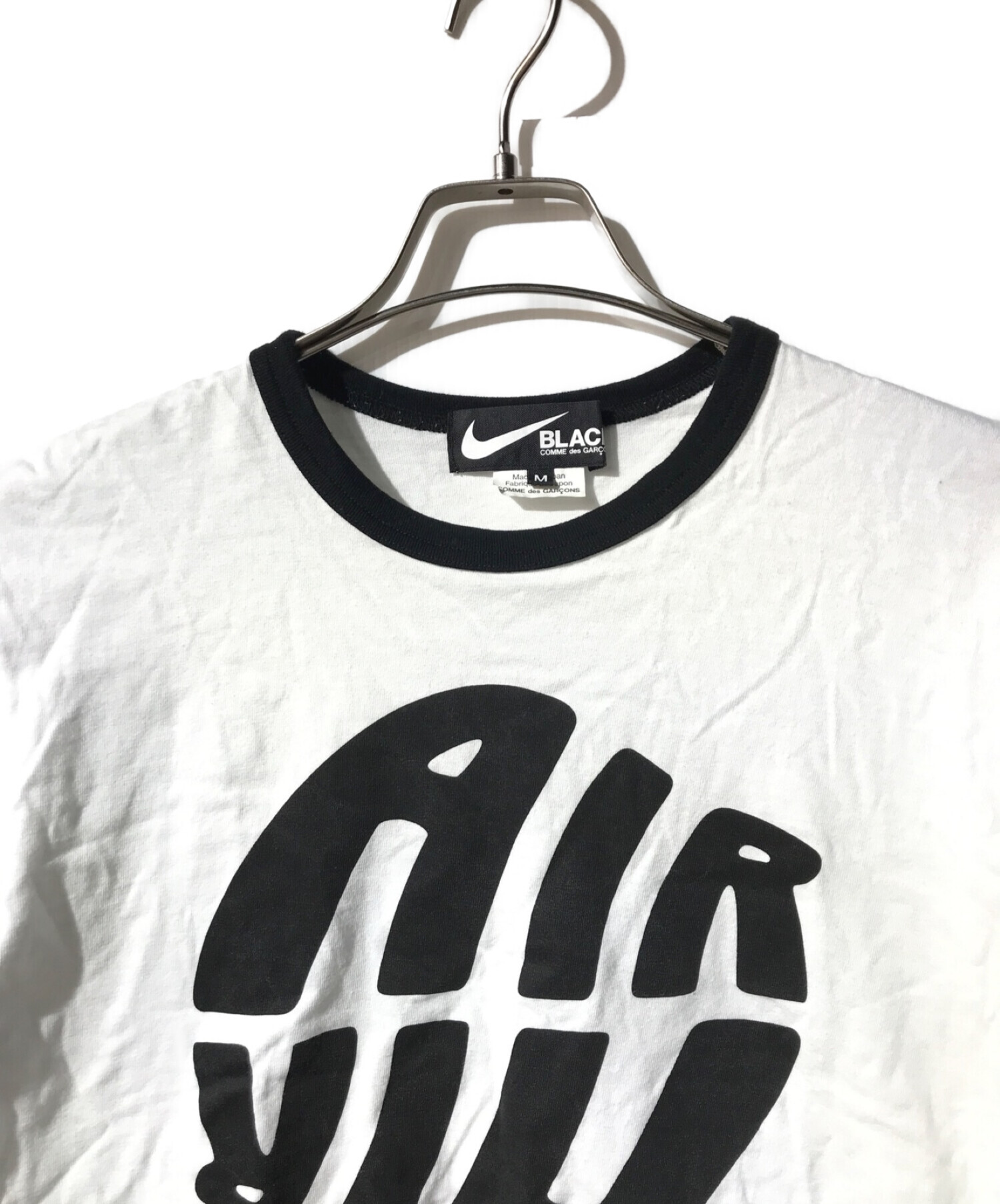 COMME DES GARCONS BLACK×NIKE (コム デ ギャルソンブラック×ナイキ) White air t-shirt ホワイト  サイズ:Ⅿ