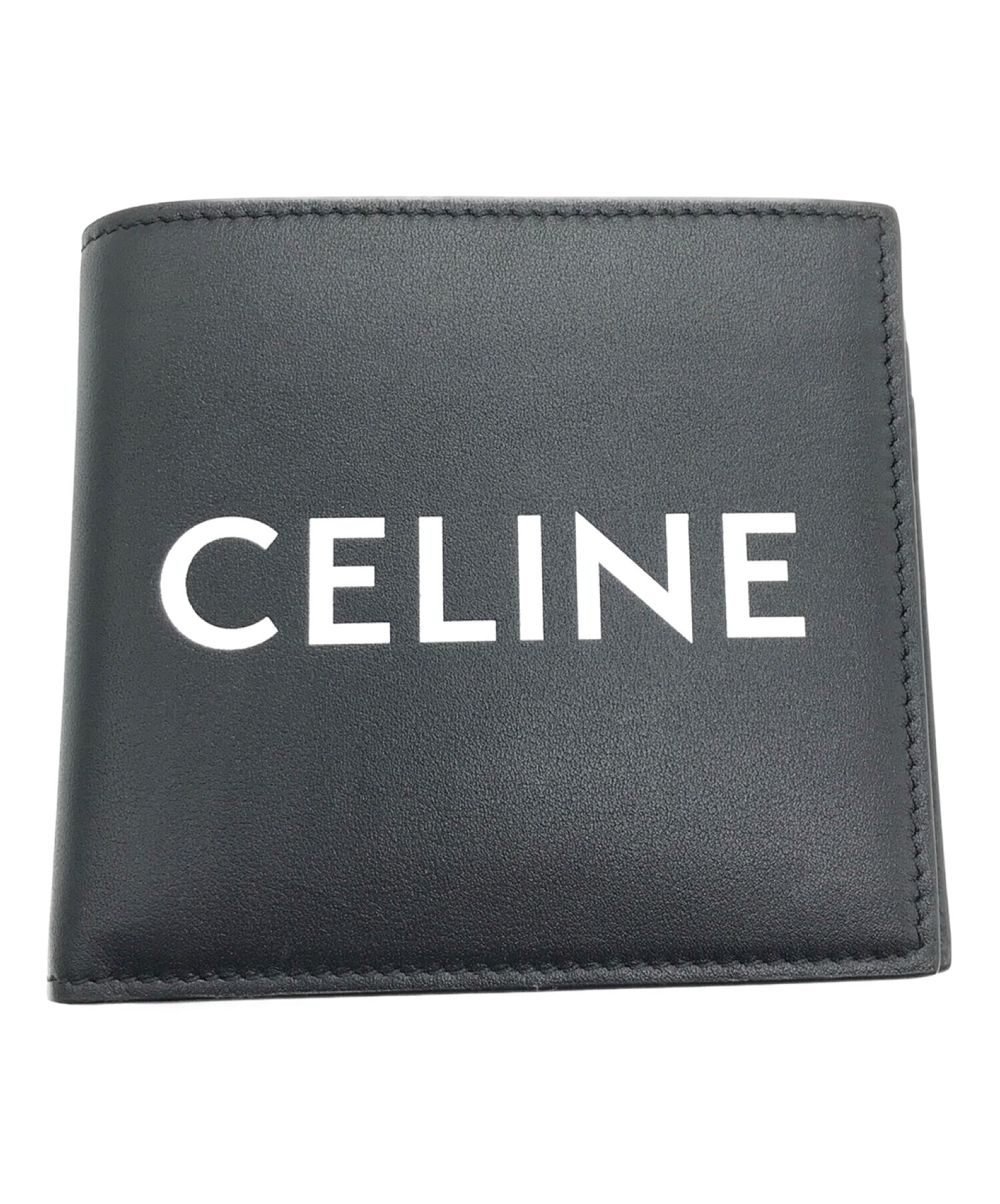 CELINE (セリーヌ) プリント コイン入れ付きバイフォールド ウォレット ブラック