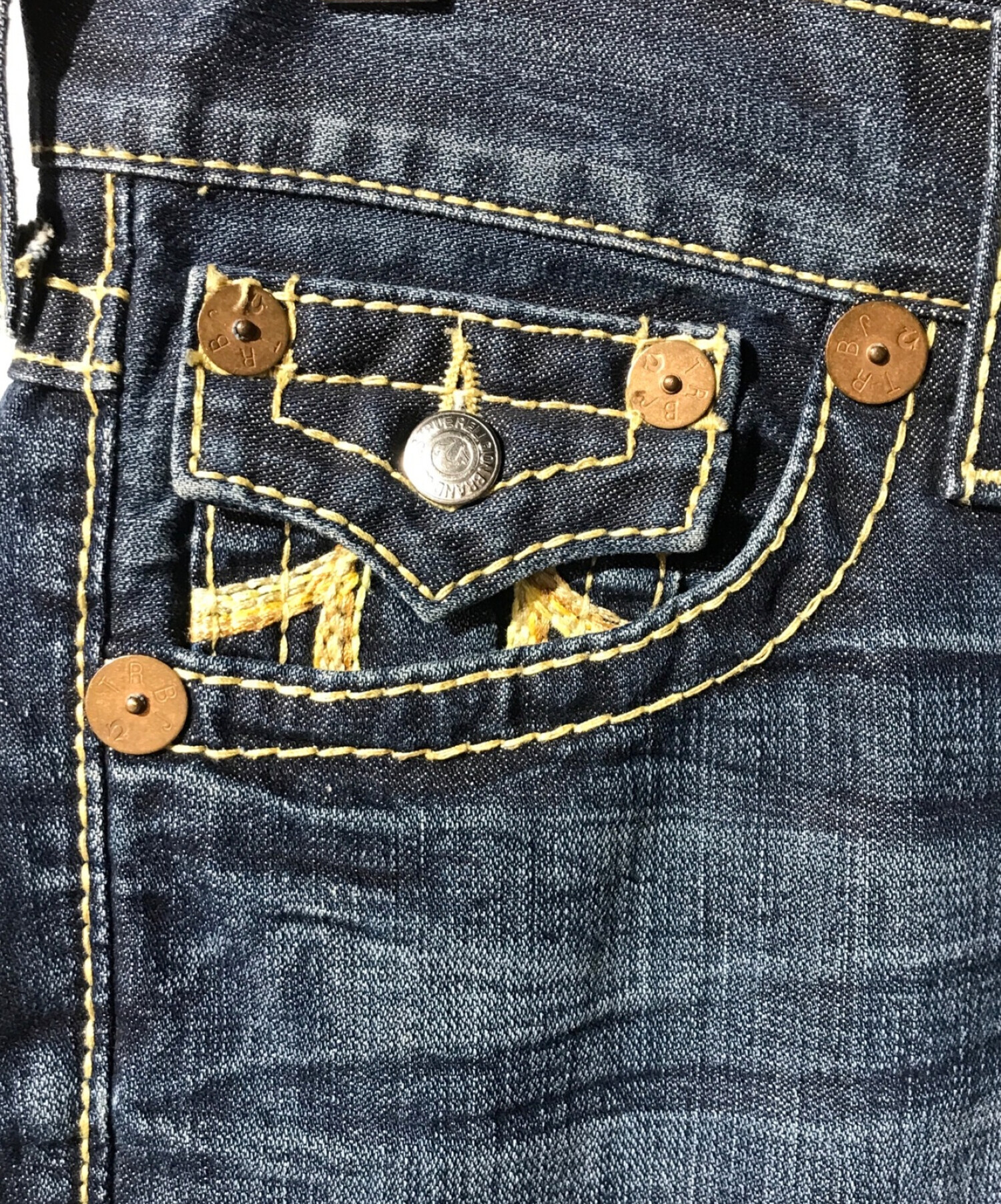 TRUE RELIGION (トゥルー レリジョン) デニムパンツ インディゴ サイズ:71cm (W28)