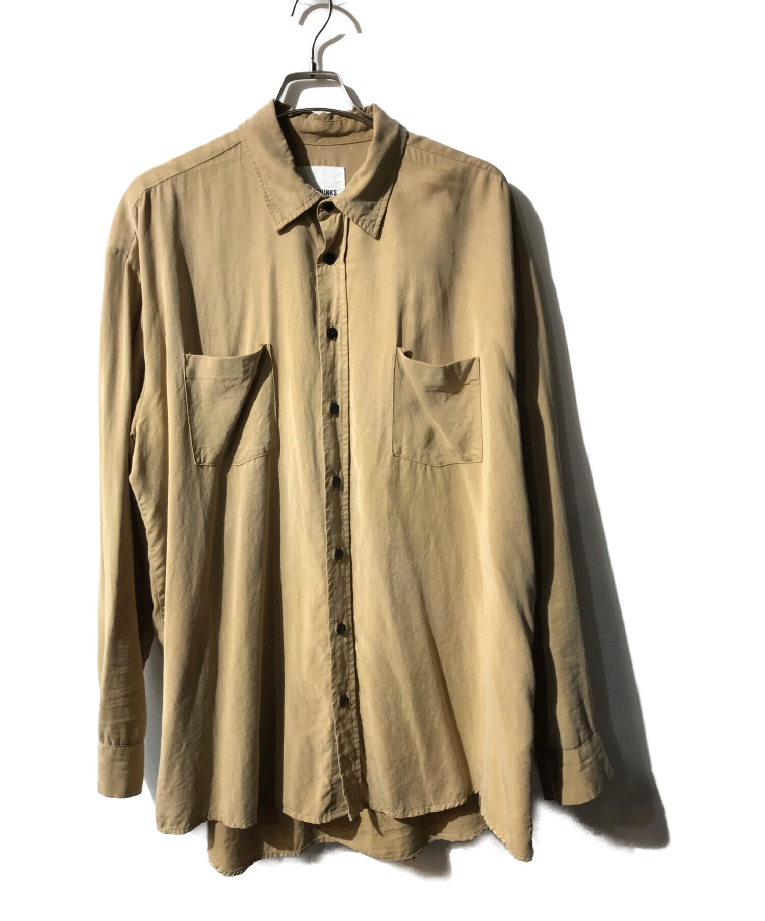 MYTHINKS (マイシンクス) BIG TENCEL SHIRT ベージュ サイズ:L