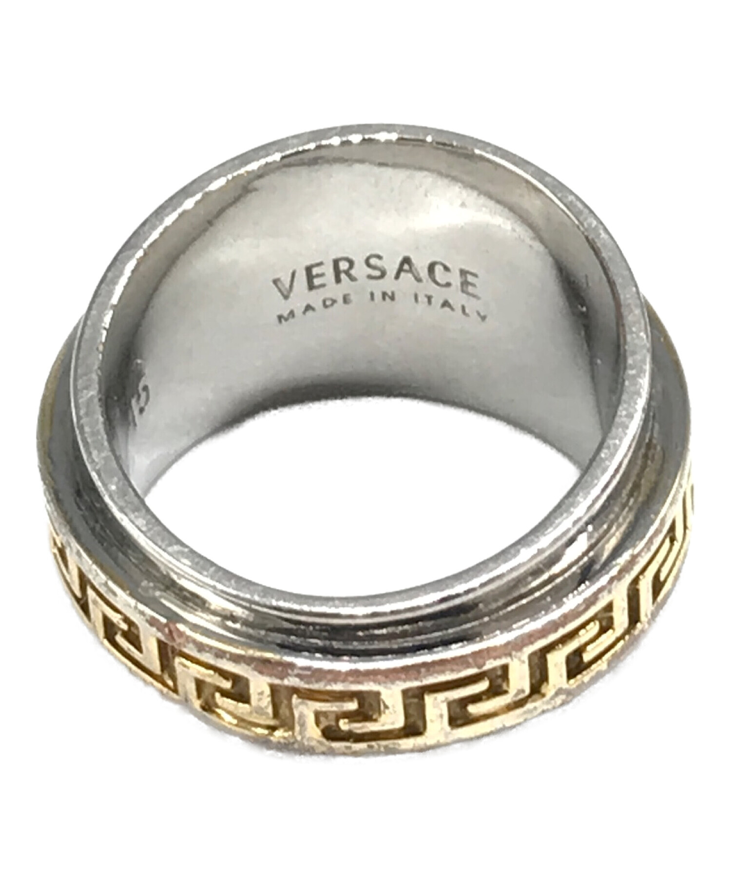 VERSACE (ヴェルサーチ) Greca ring シルバー×ゴールド サイズ:15号