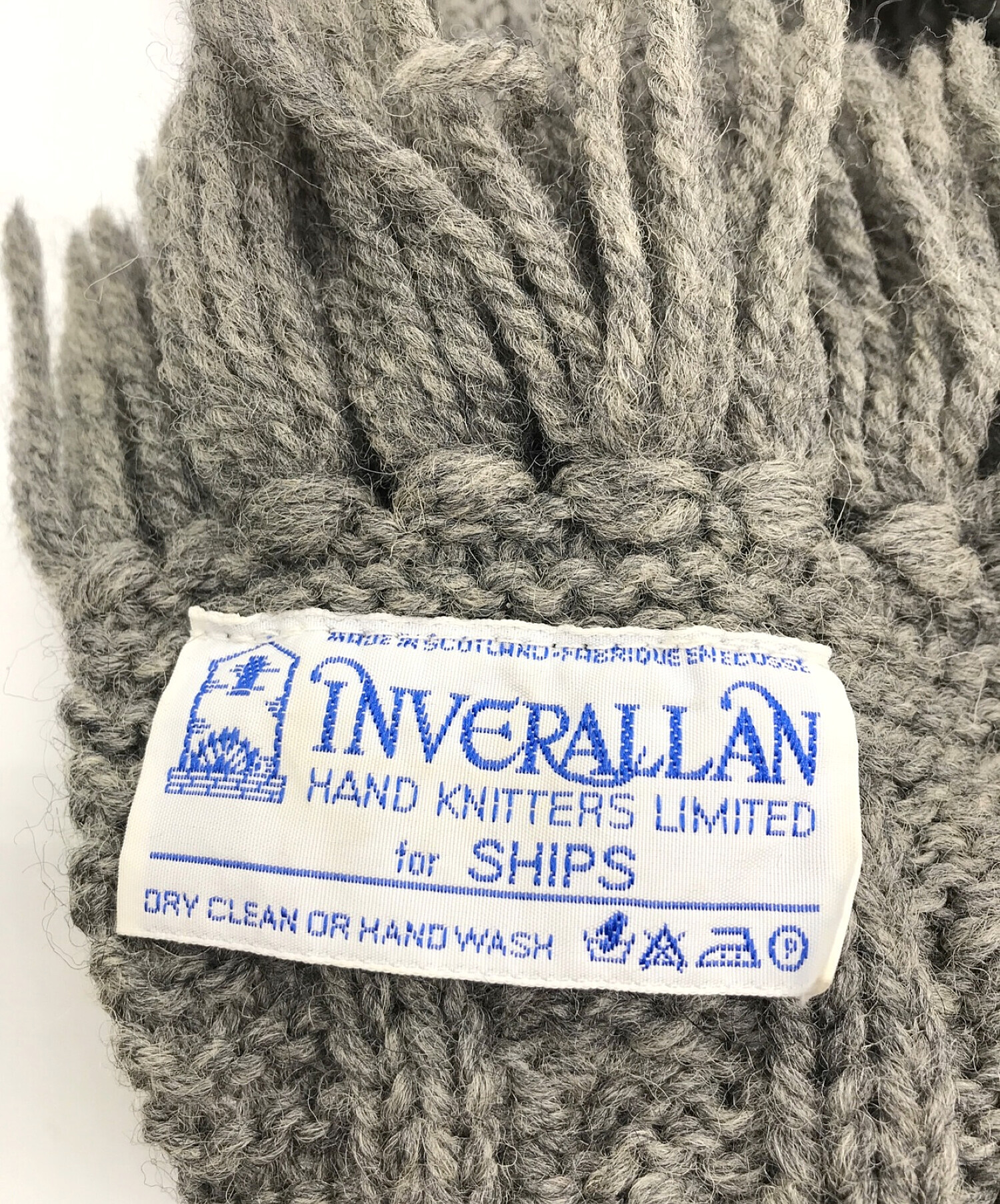 INVERALLAN (インバーアラン) 12A HANDKNIT SOLID MUFFLER グレー