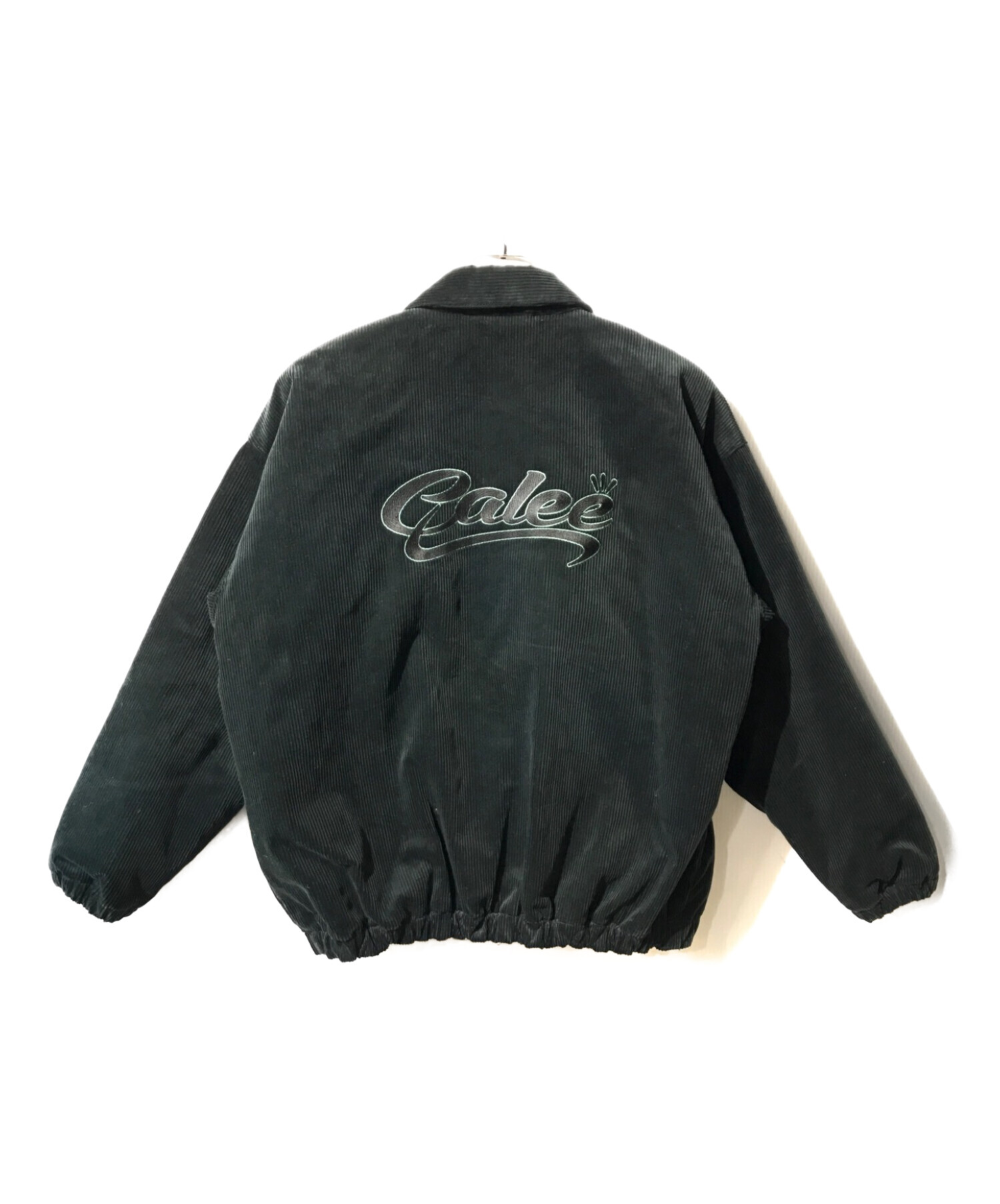 CALEE (キャリー) LOGO EMBROIDERY CORDUROY HARRINGTON JACKET ブラック サイズ:ⅯEDIUM