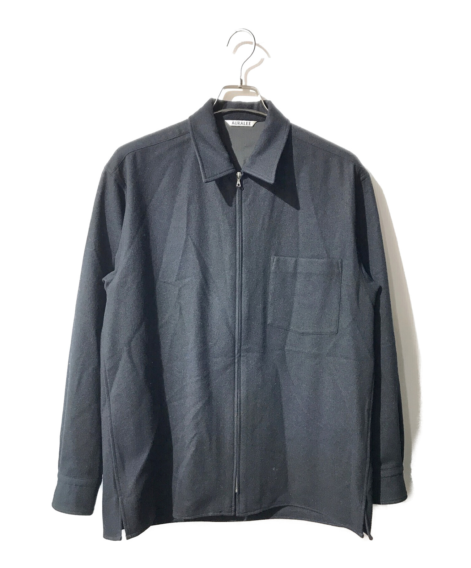 中古・古着通販】AURALEE (オーラリー) SUPER SOFT WOOL FLANNEL ZIP SHIRTS ブラック  サイズ:4｜ブランド・古着通販 トレファク公式【TREFAC FASHION】スマホサイト