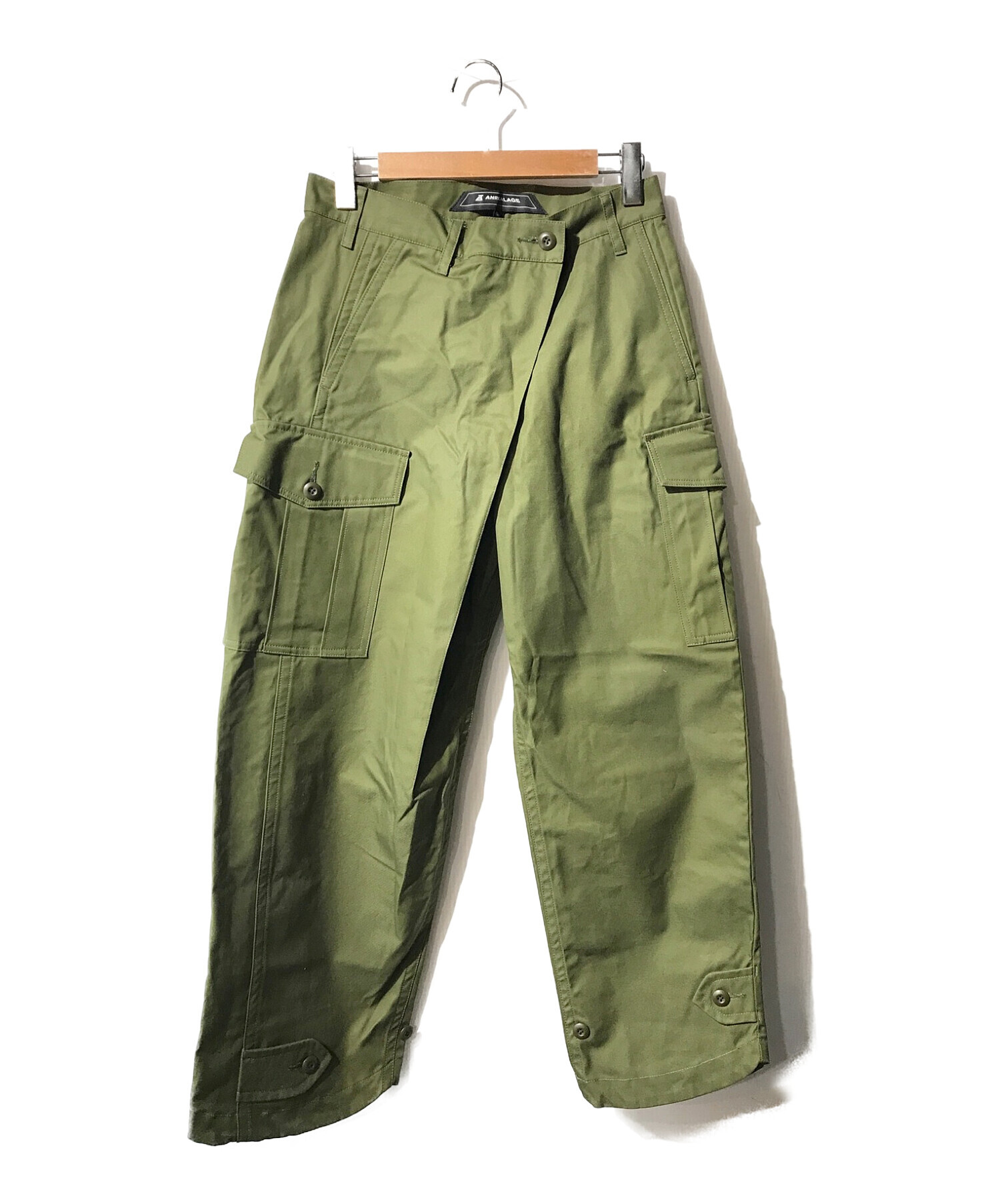 ANREALAGE (アンリアレイジ) side angle military pants カーキ サイズ:46