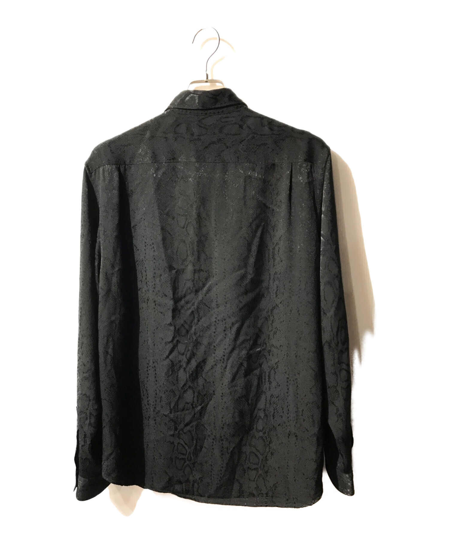 SUPREME (シュプリーム) Snakeskin Jacquard Shirt ブラック サイズ:L