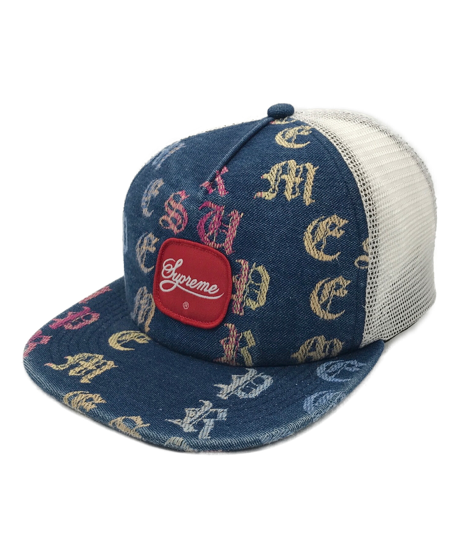 SUPREME GRADIENT JACQUARD DENIM MESH BACK 5-PANEL (BLUE)