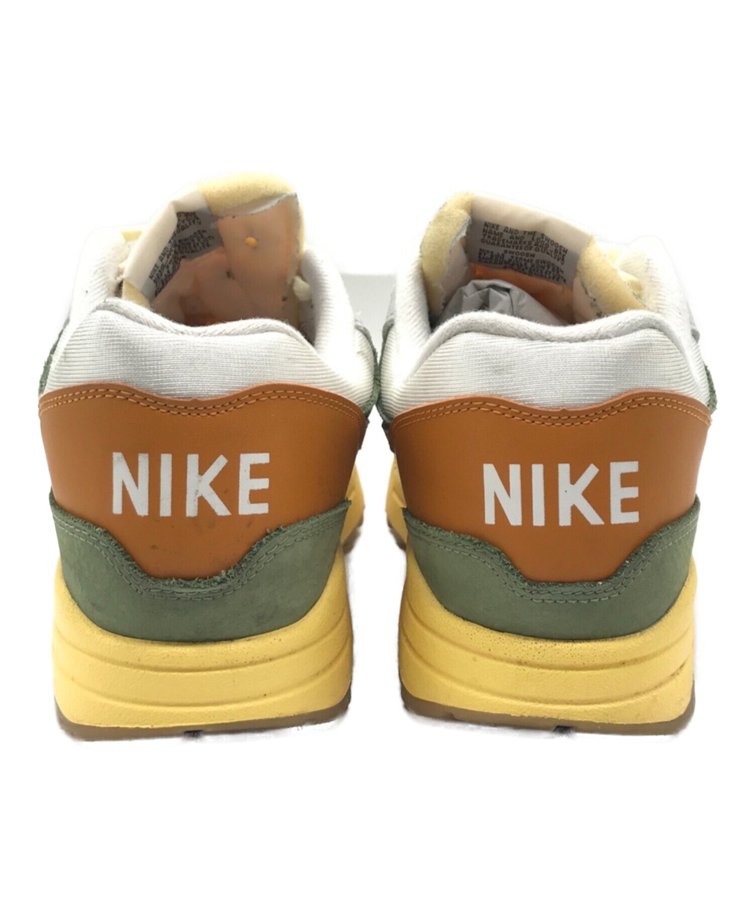 NIKE (ナイキ) WMNS Air Max 1 Think Tank /ローカットスニーカー カーキ×イエロー サイズ:26cm