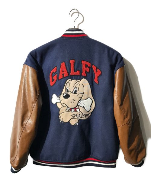 中古・古着通販】GALFY (ガルフィー) スタジャン ネイビー×ブラウン