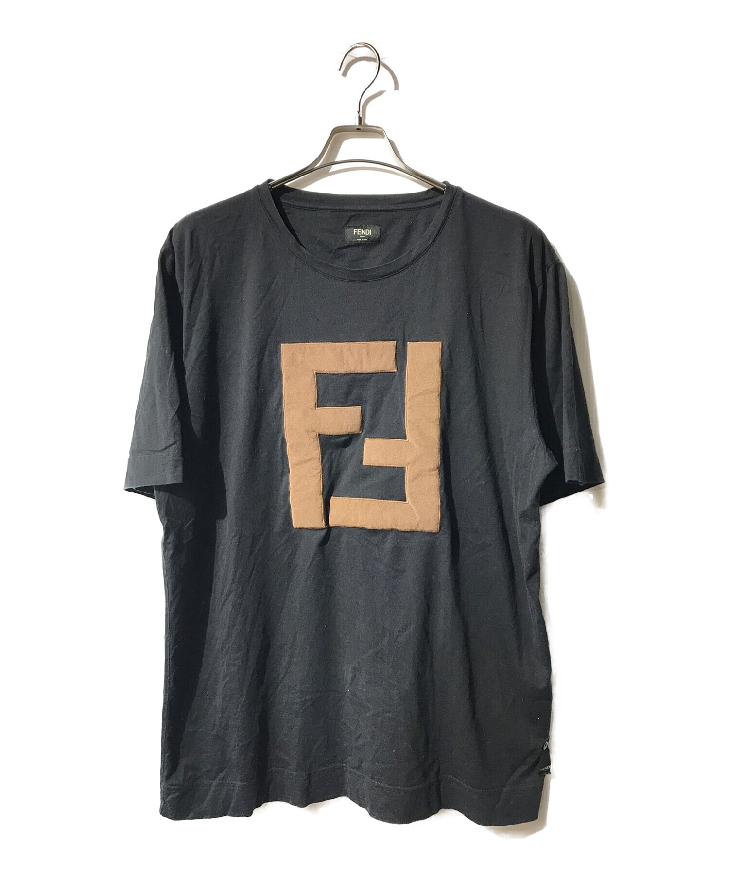 FENDI (フェンディ) FFロゴ Tシャツ ブラック サイズ:XL
