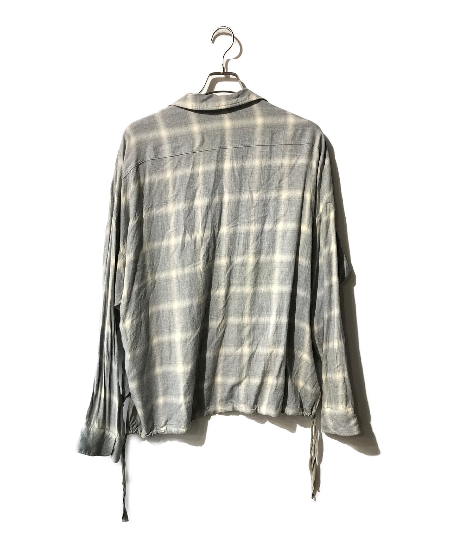 VICTIM (ヴィクティム) Big Rayon Check Shirts/ビッグオープンチェックシャツ グレー サイズ:M