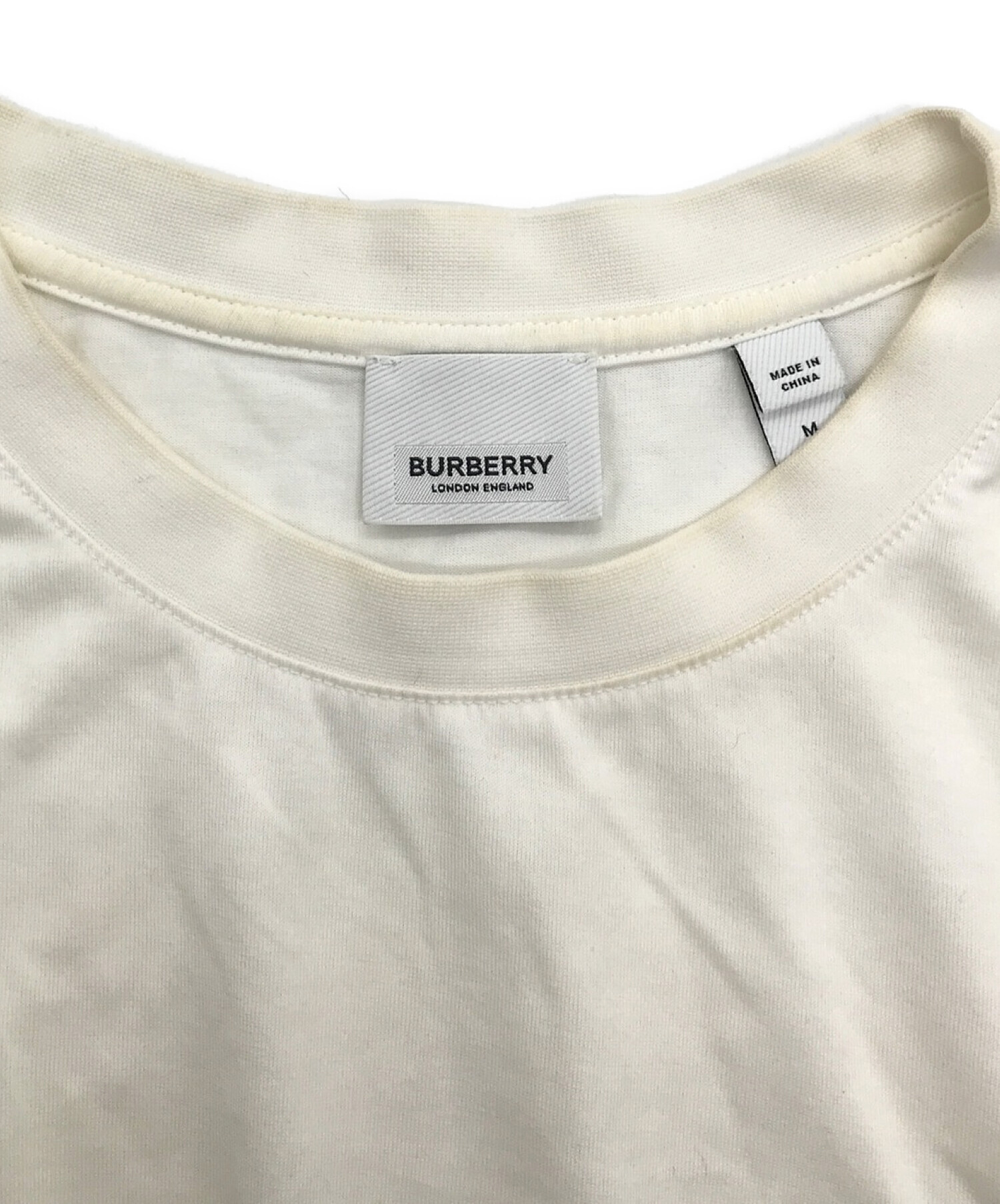 中古・古着通販】BURBERRY (バーバリー) ラバーTBロゴTシャツ ホワイト